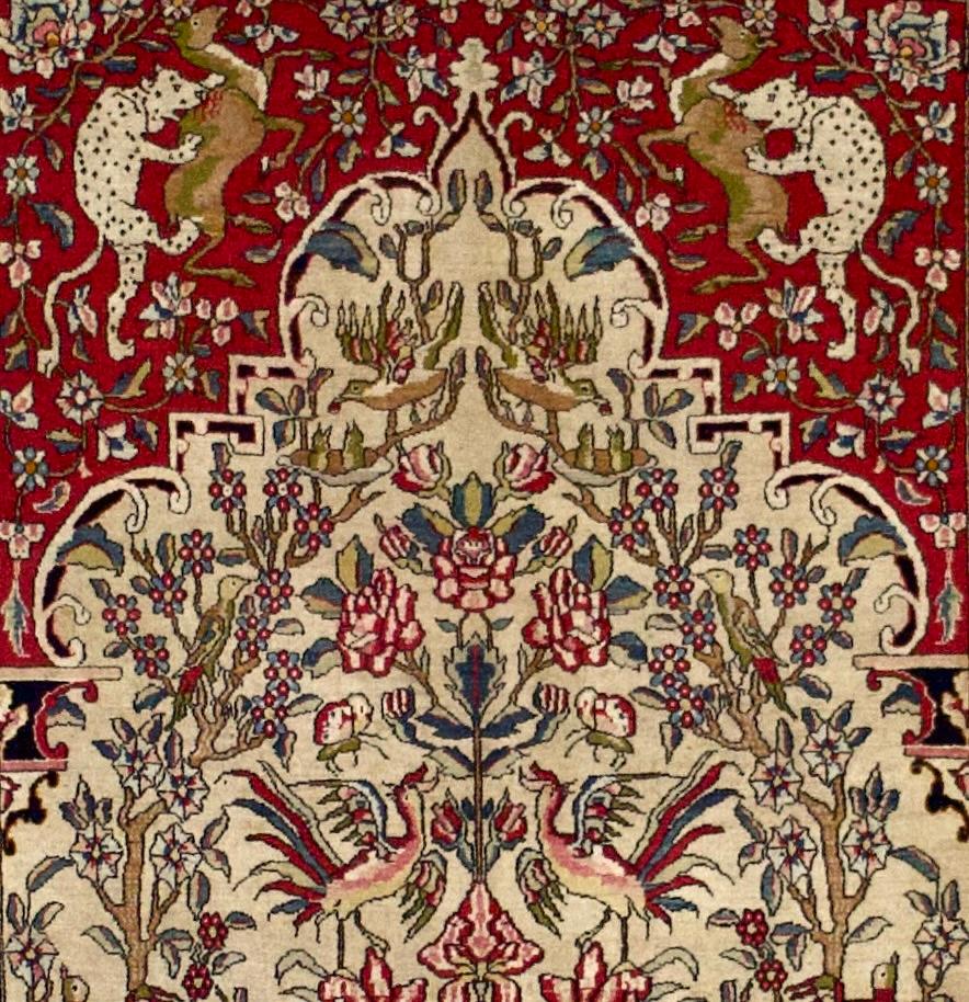 Antike persische Teheran Teppich 4'6 x 7'3