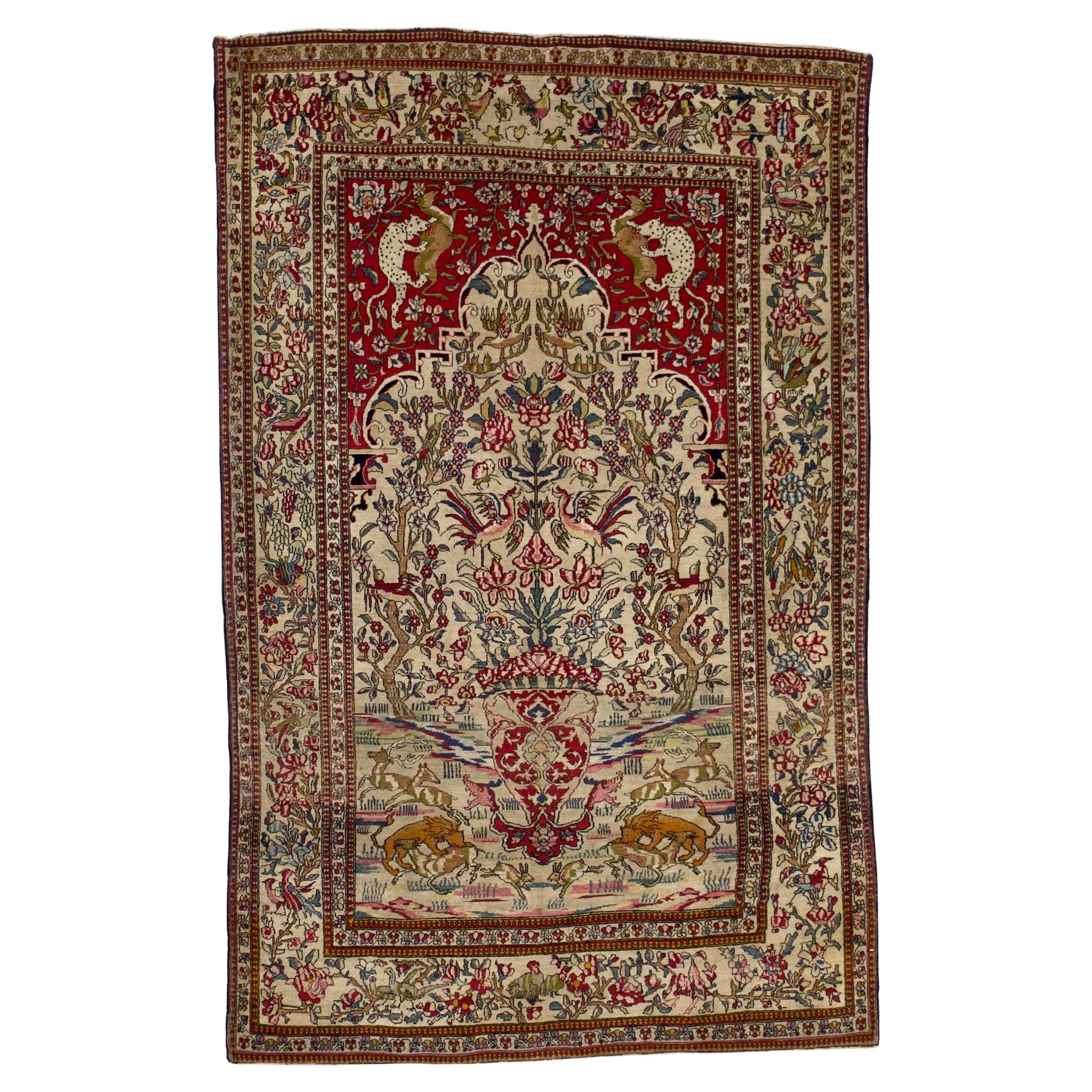 Antique Persian Tehran Rug 4’6” x 7’3"