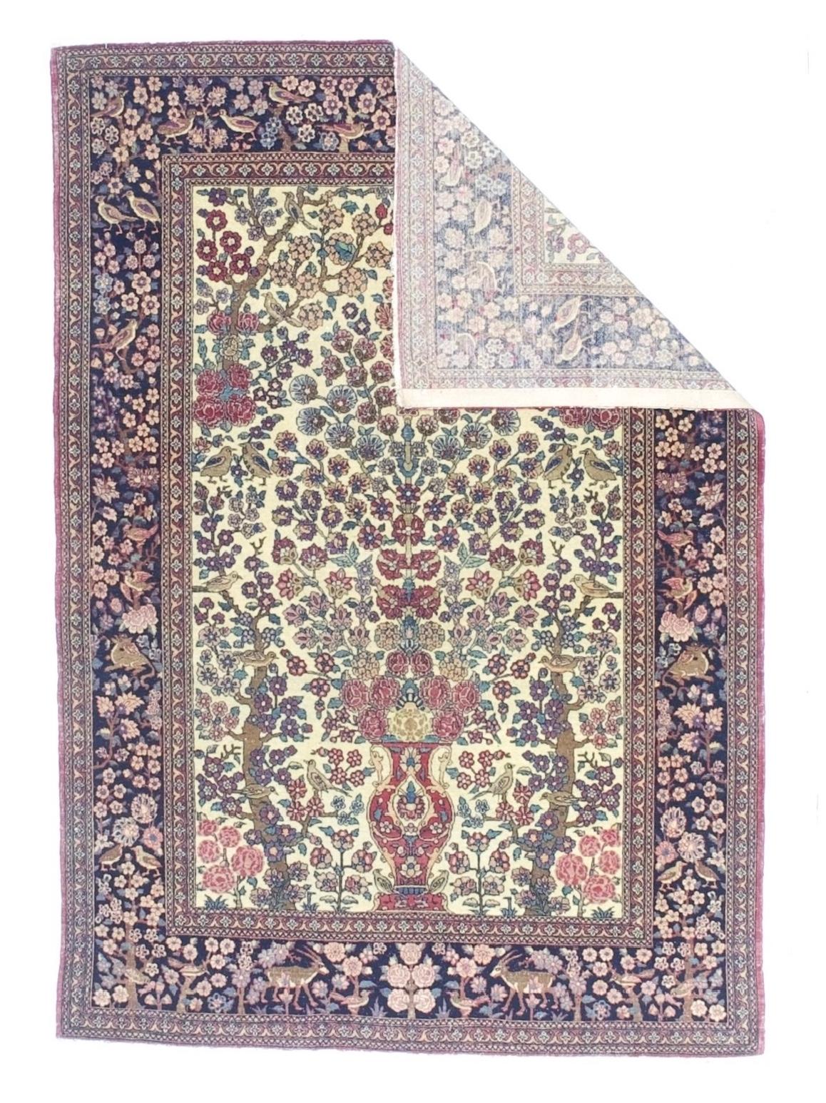 Antiker persischer Teheran-Teppich 4'7