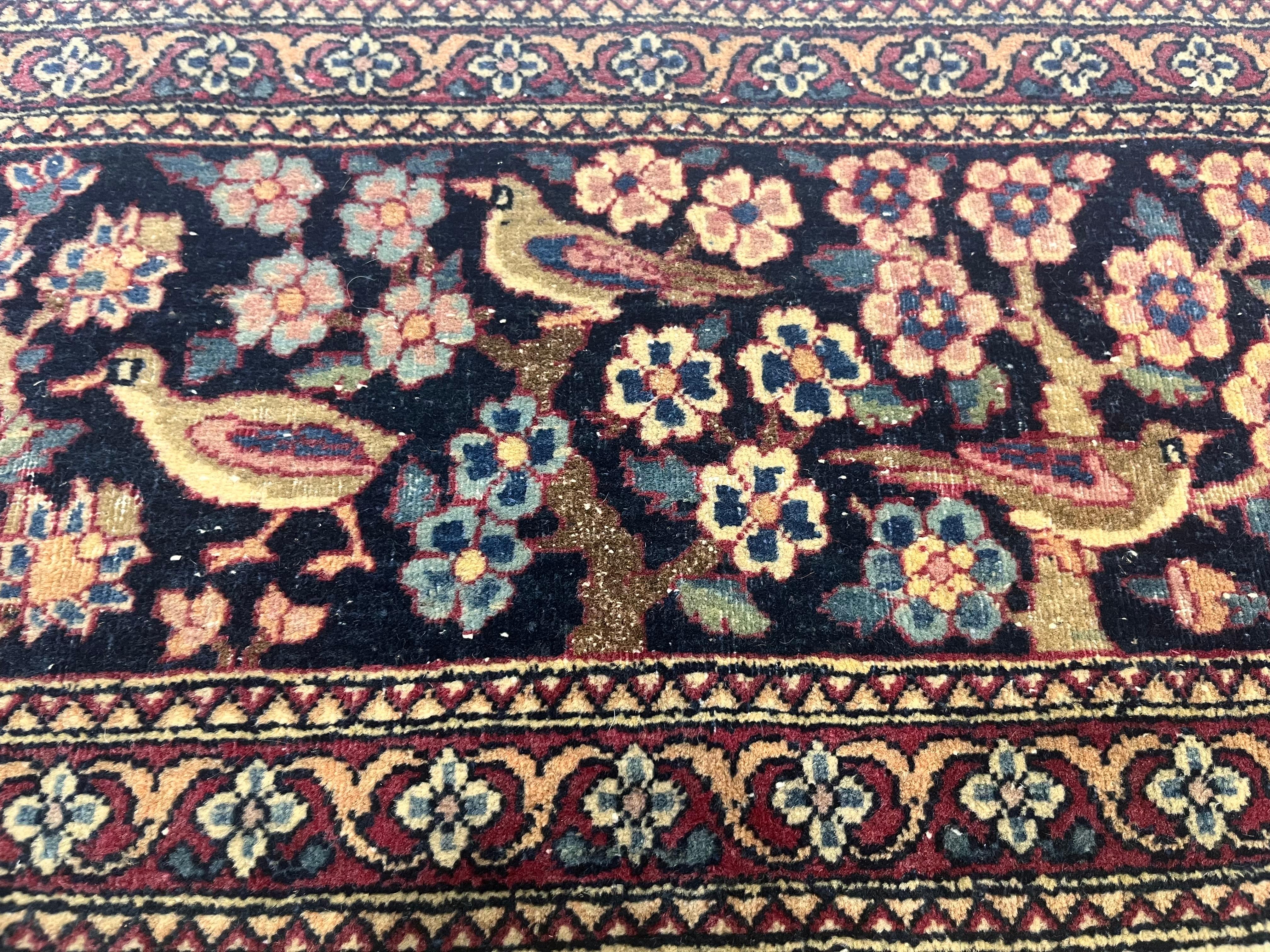 Antike persische Teheran Teppich 4'7