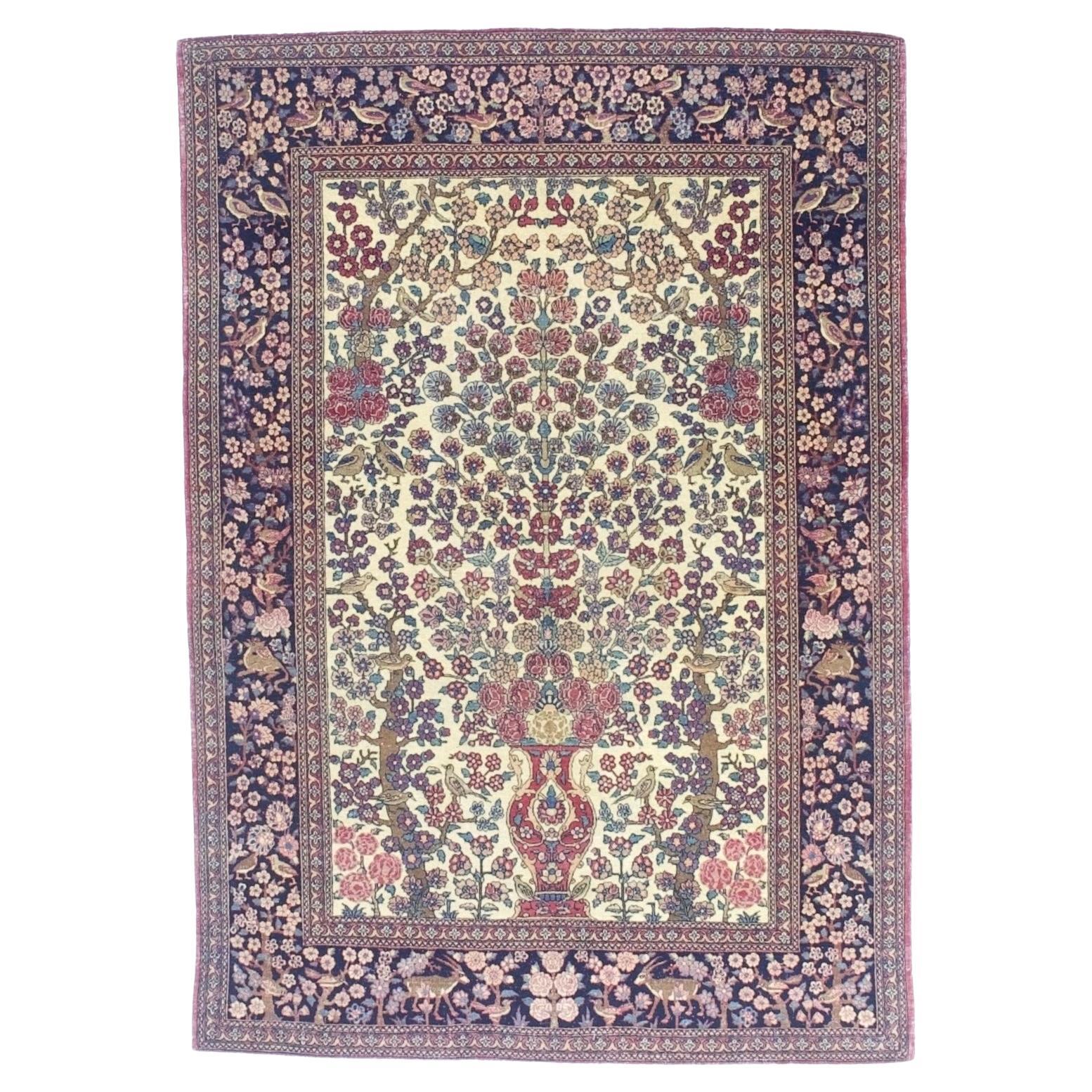 Antique Persian Tehran Rug 4'7" x 6’6"