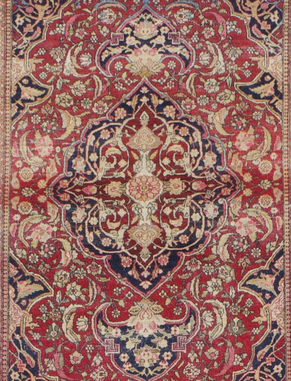 Perse Tapis persan antique de Téhéran 4'7