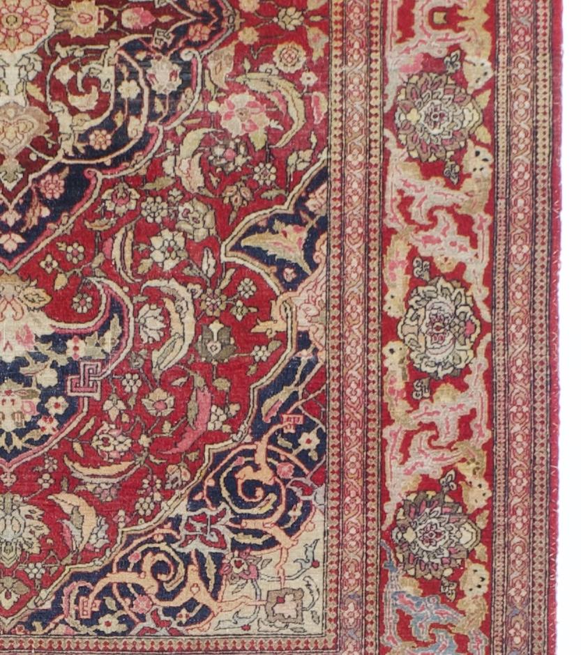 XIXe siècle Tapis persan antique de Téhéran 4'7
