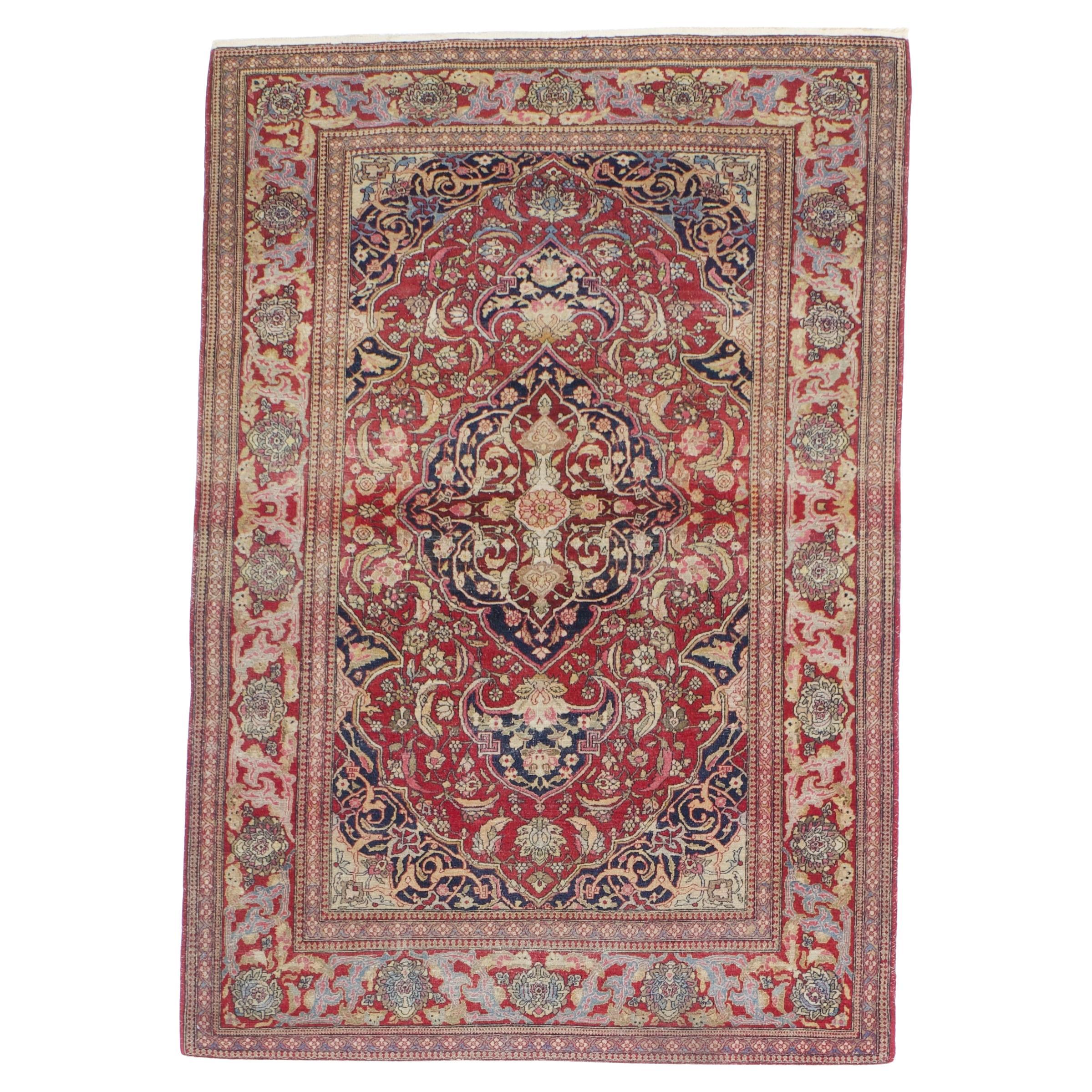Antique Persian Tehran Rug 4'7" x 6’9"