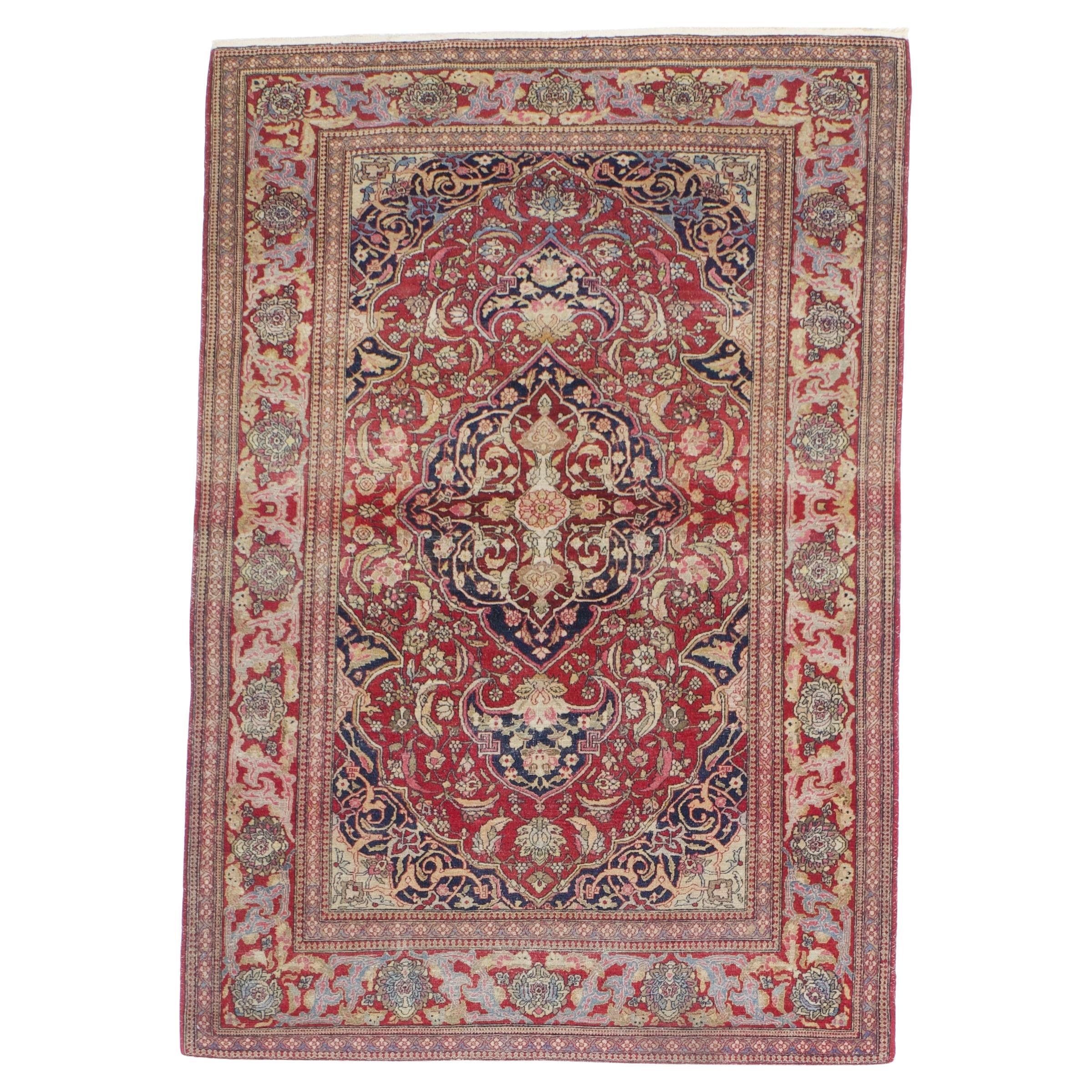 Antique Persian Tehran Rug 4'7" x 6’9"