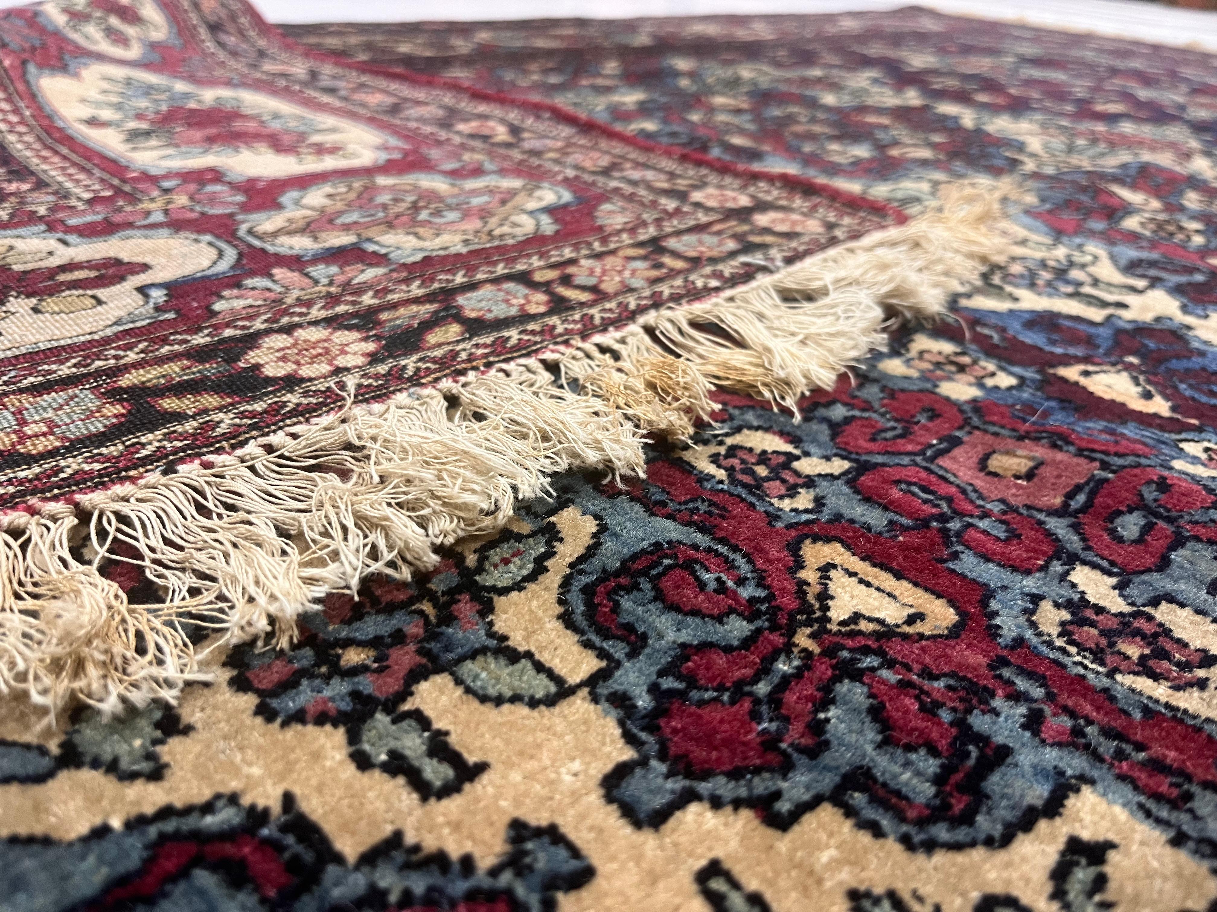 Antike persische Teheran Teppich 4'7