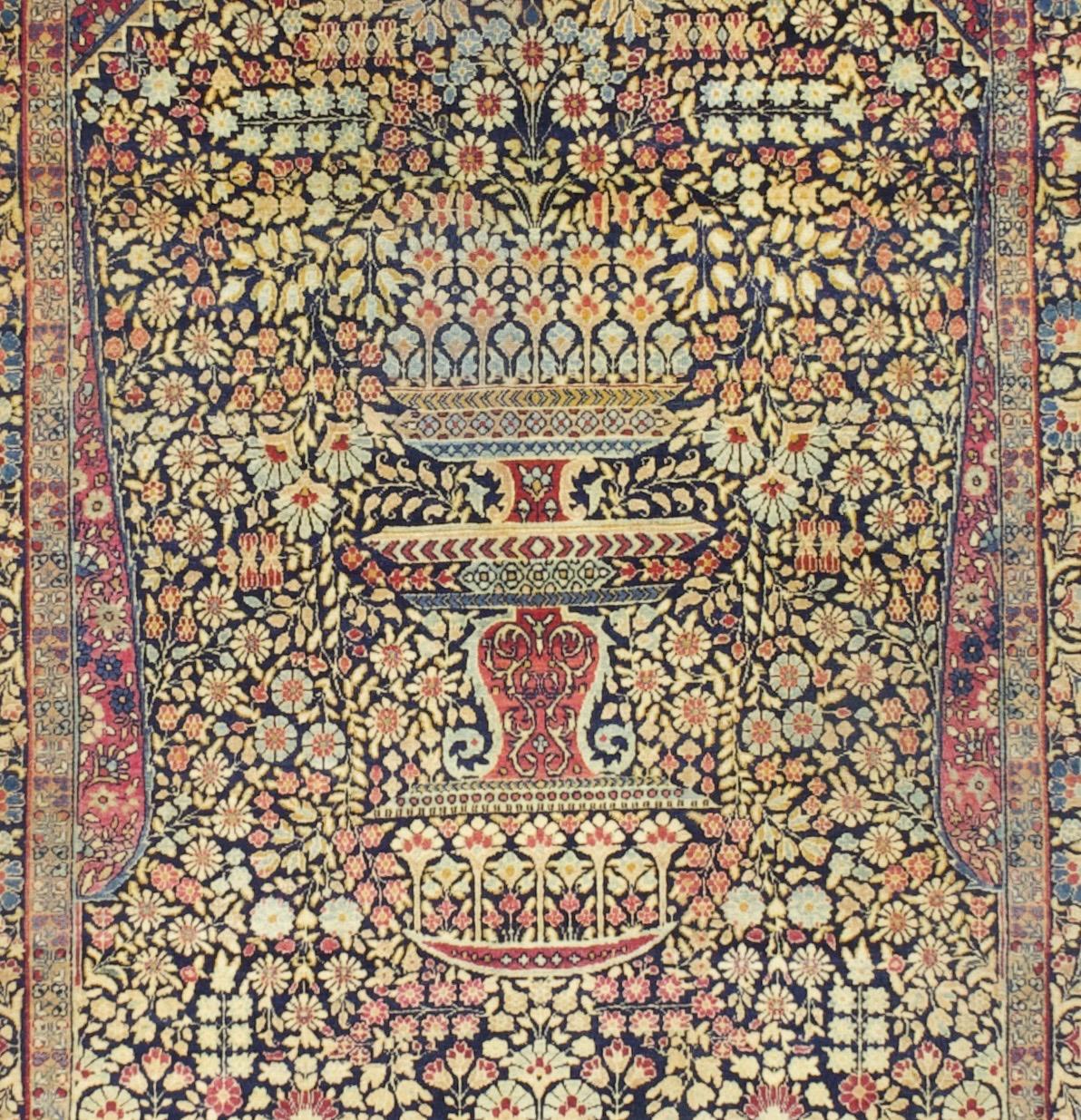 Antike persische Teheran Teppich 4'7