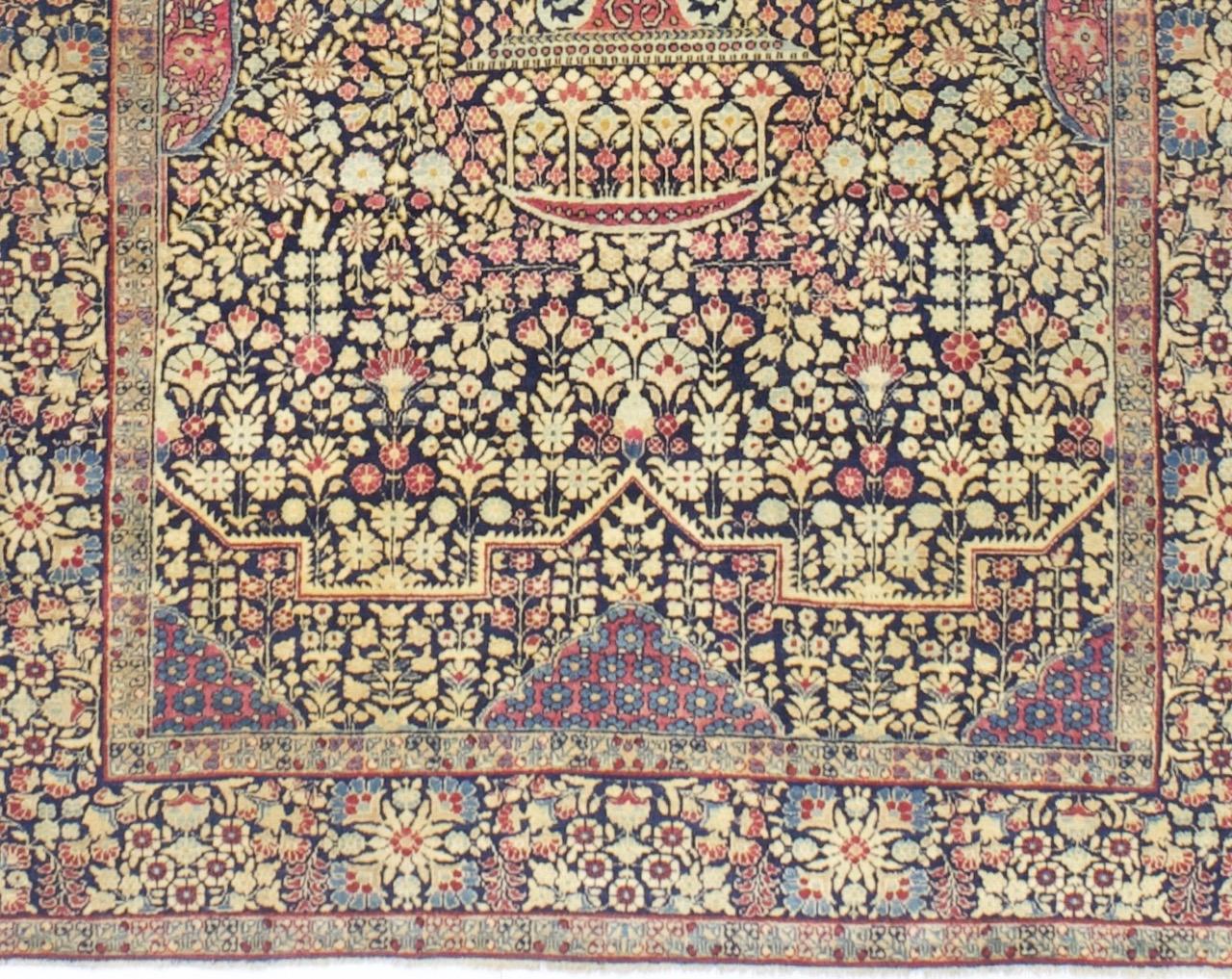 Antike persische Teheran Teppich 4'7