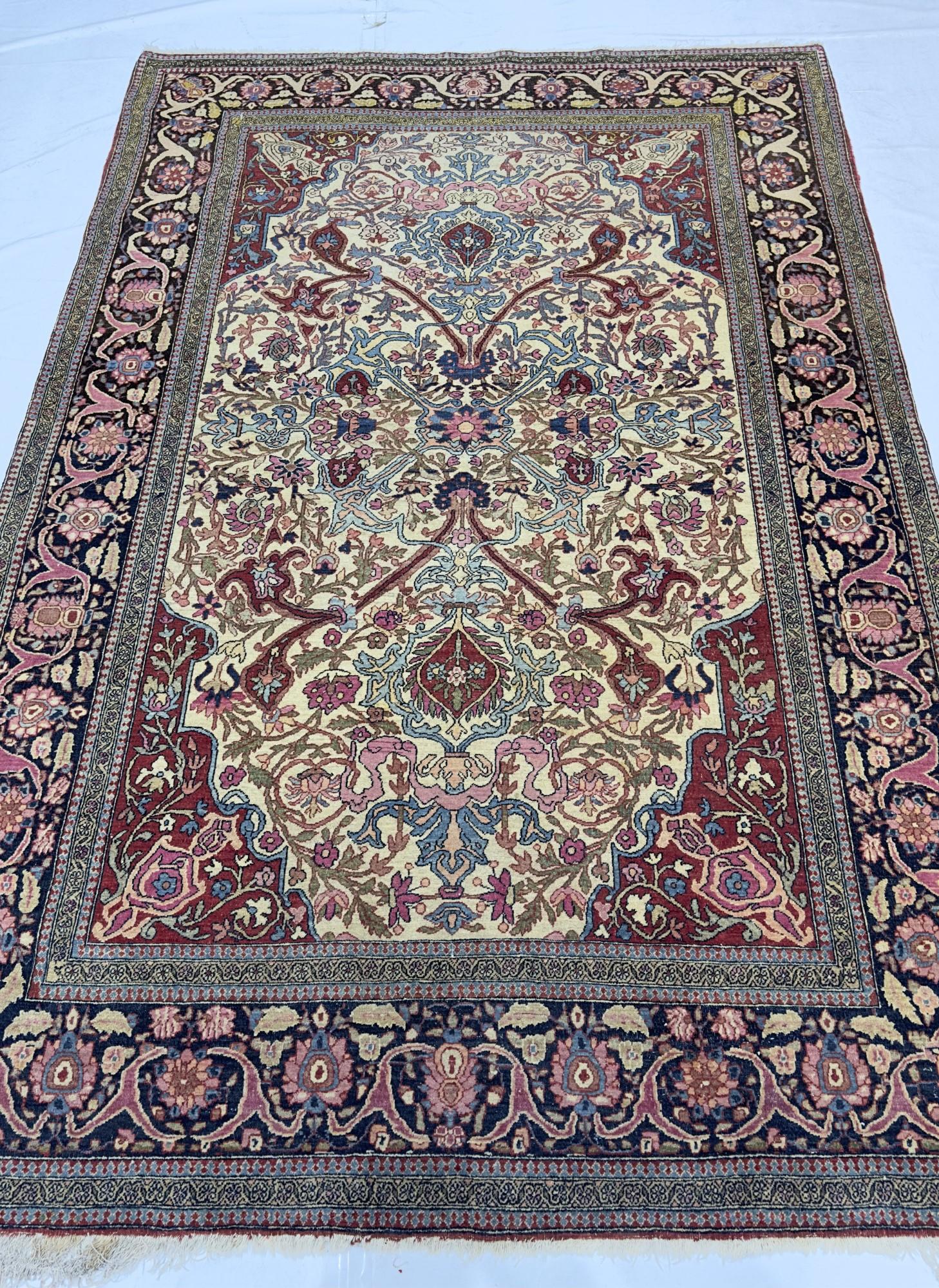 Tappeto antico persiano Teheran 4'8
