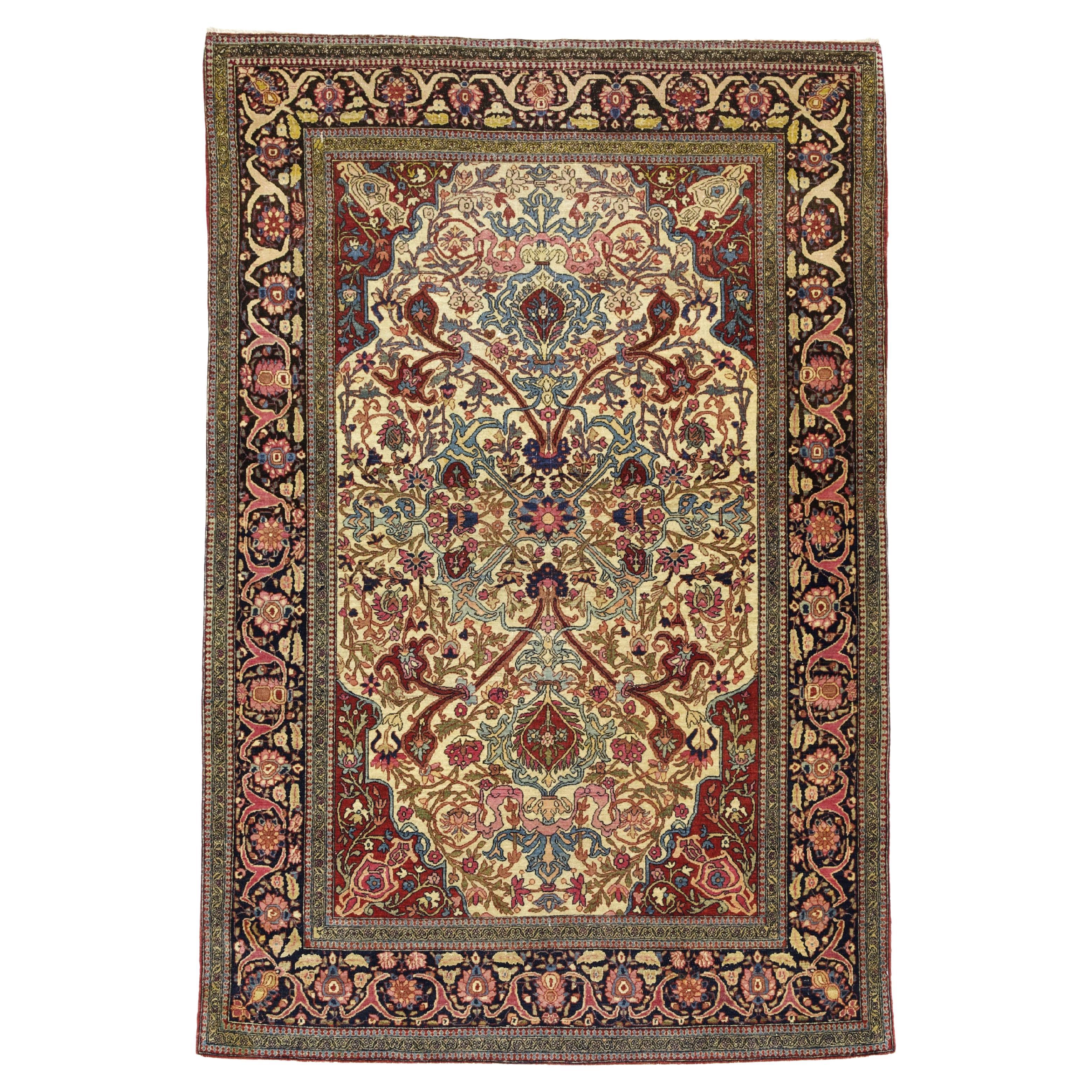 Antique Persian Tehran Rug 4’8" x 7’2”