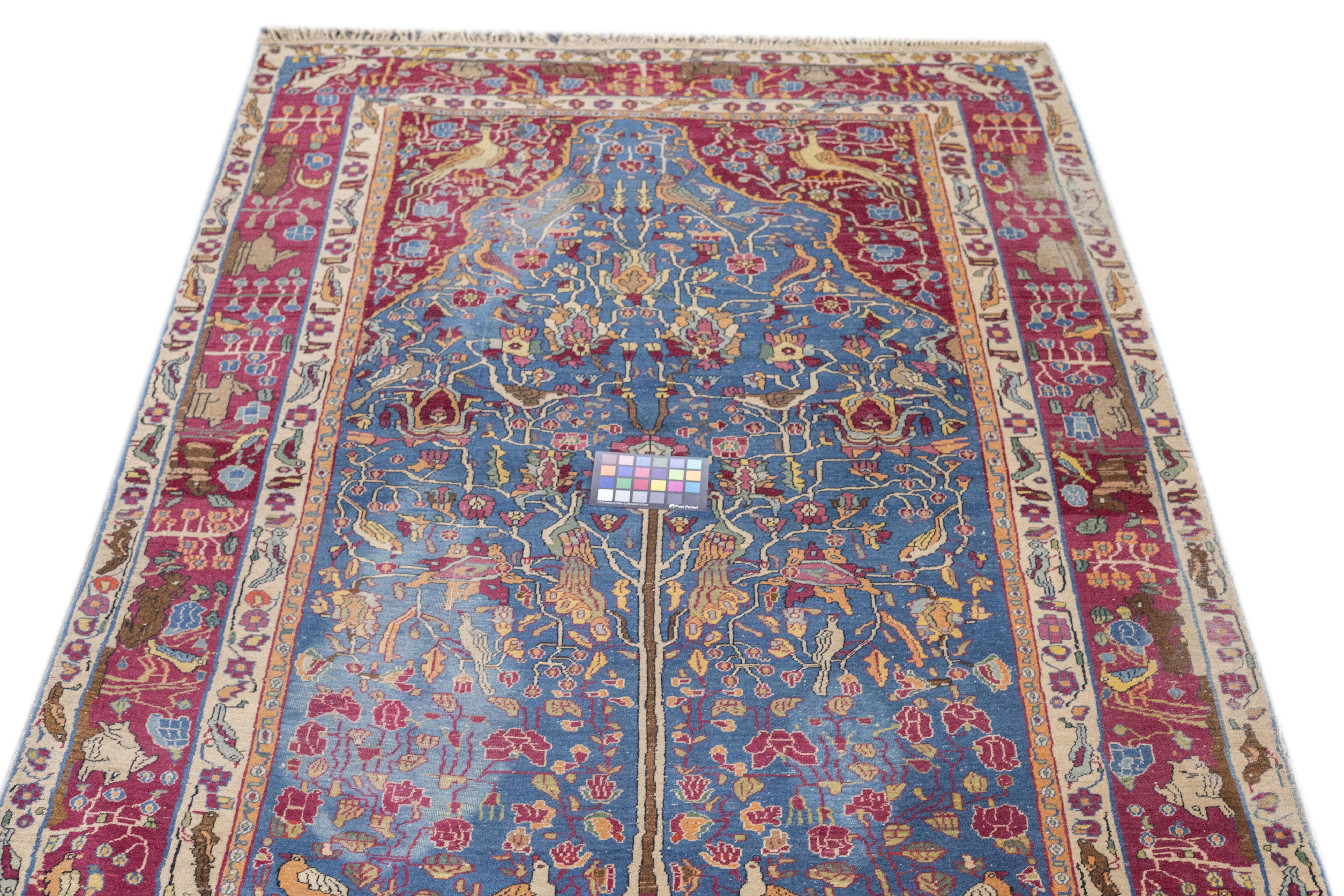 Antique Persian Tehran Rug 4'9'' x 7'2'' For Sale 4