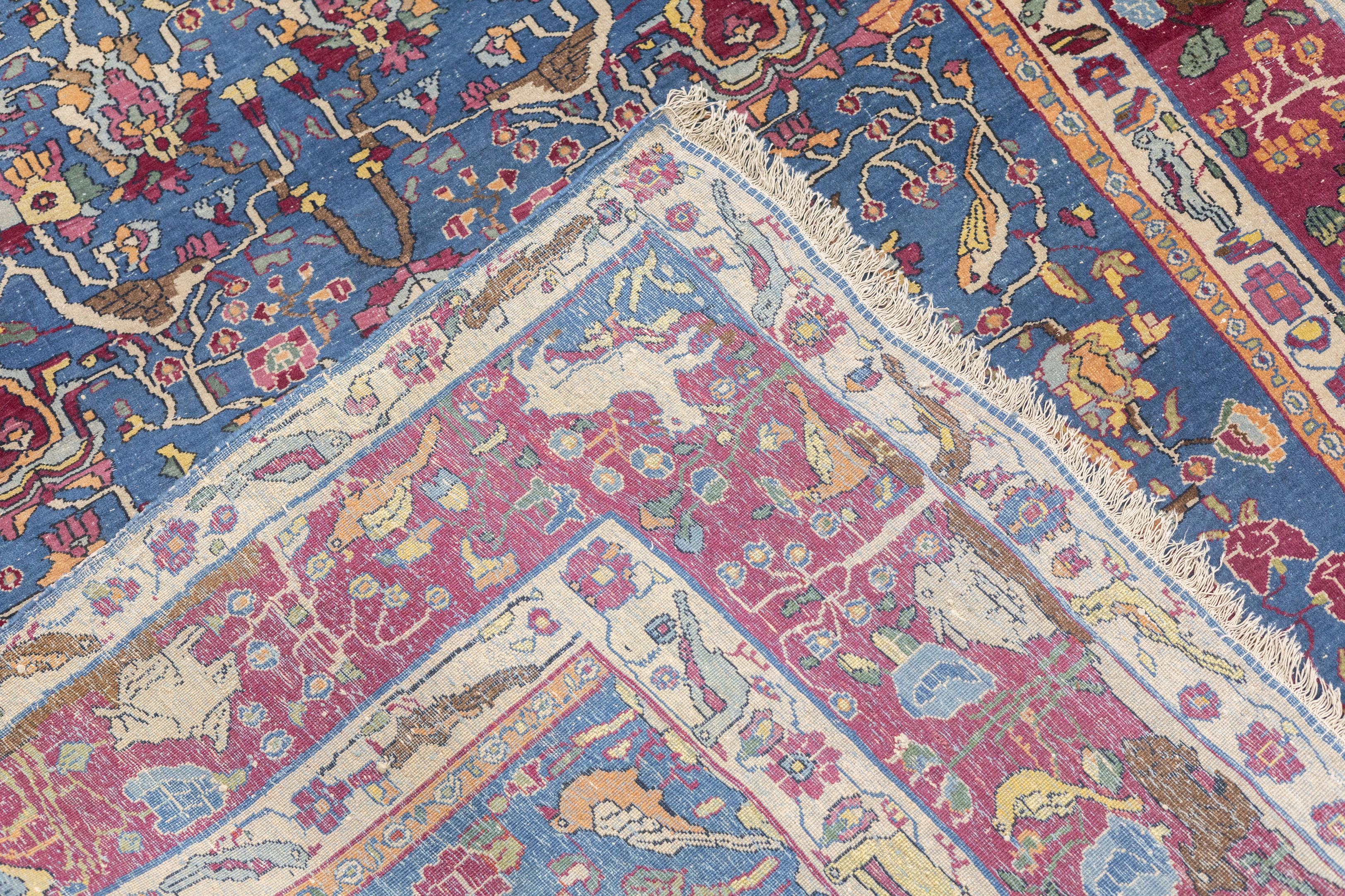 Antique Persian Tehran Rug 4'9'' x 7'2'' For Sale 5
