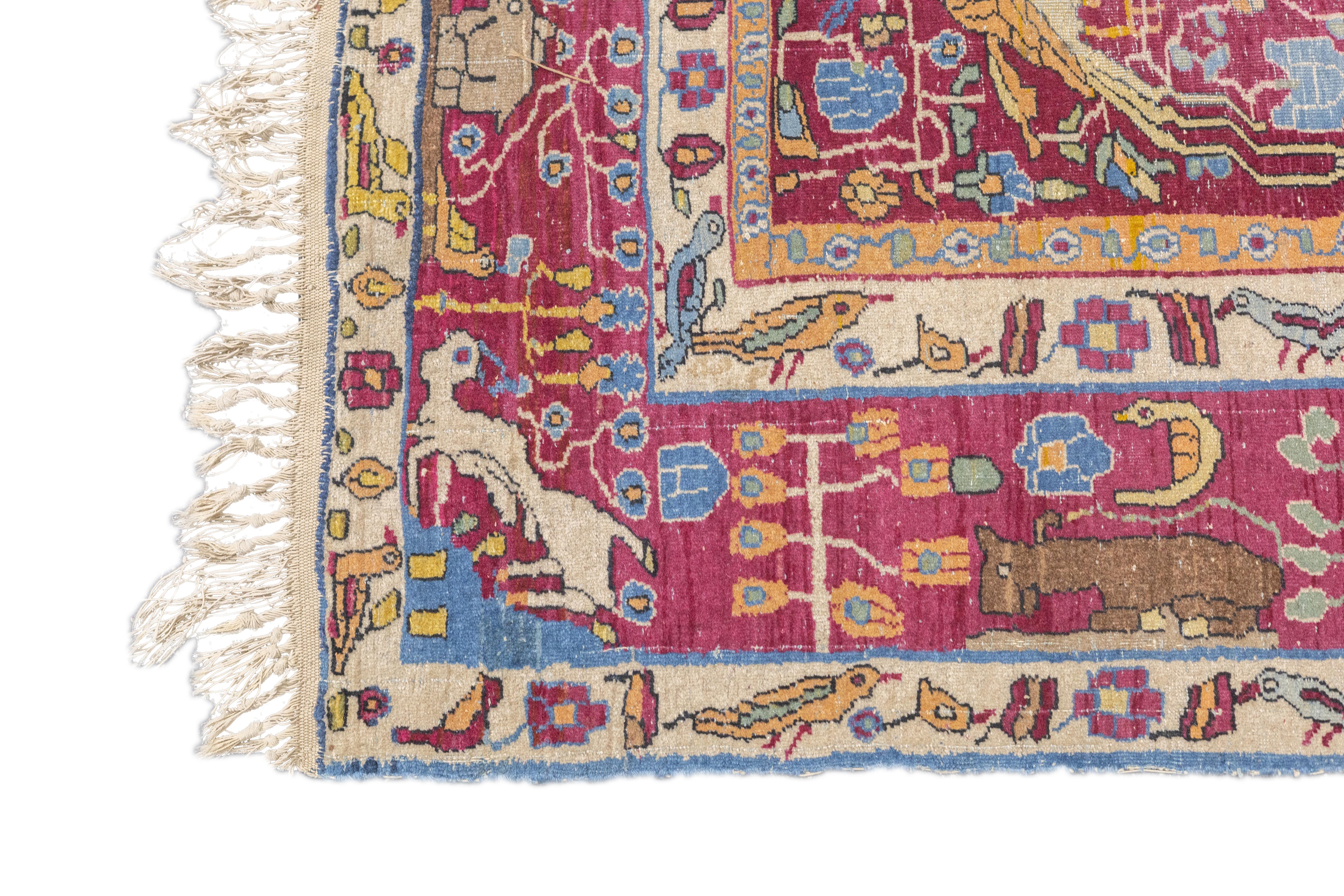 Antique Persian Tehran Rug 4'9'' x 7'2'' For Sale 1