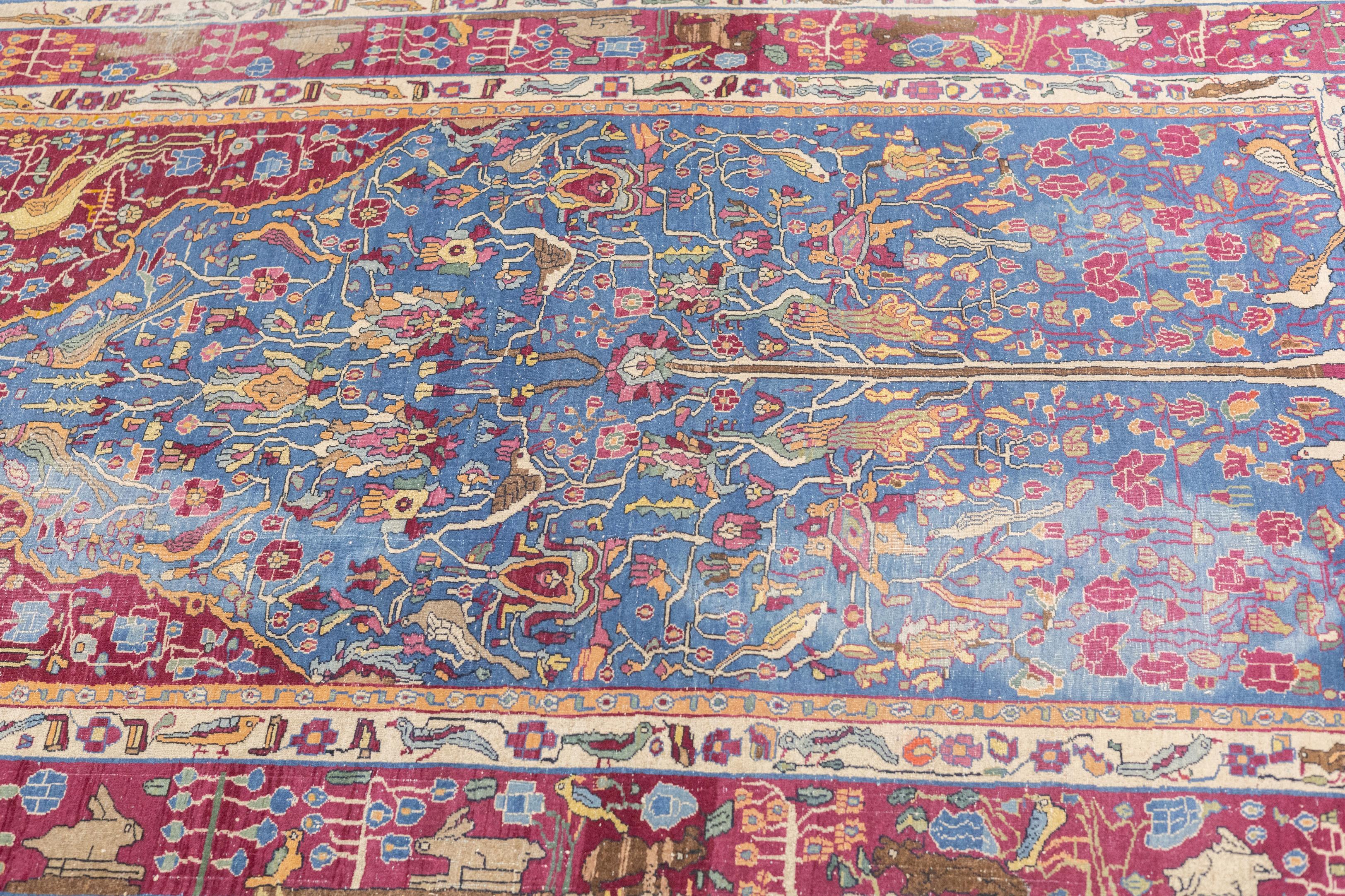 Antique Persian Tehran Rug 4'9'' x 7'2'' For Sale 2