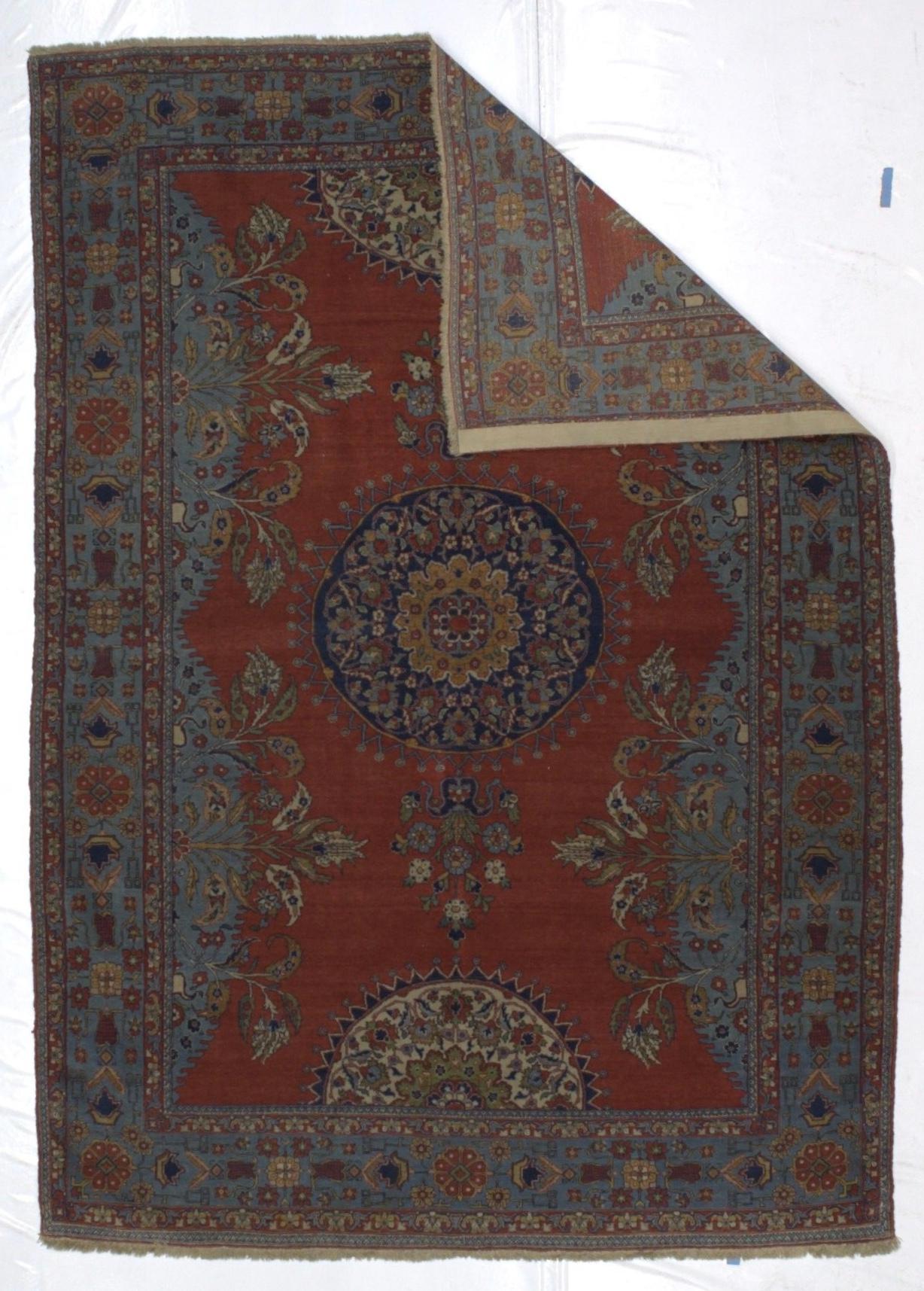 Antiker persischer Teheran-Teppich 5'1