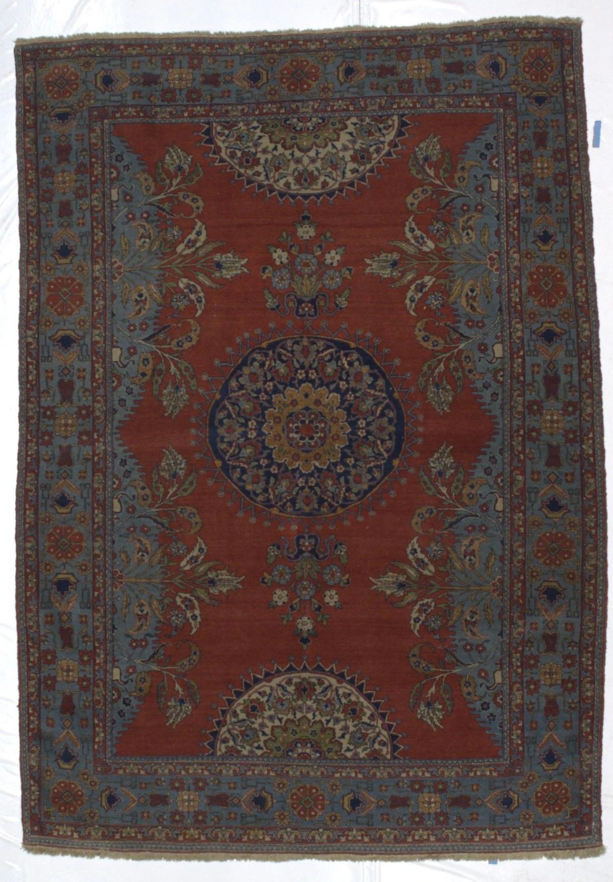 Antiker persischer Teheran Teppich 5'1 x 7'3 (Persisch) im Angebot