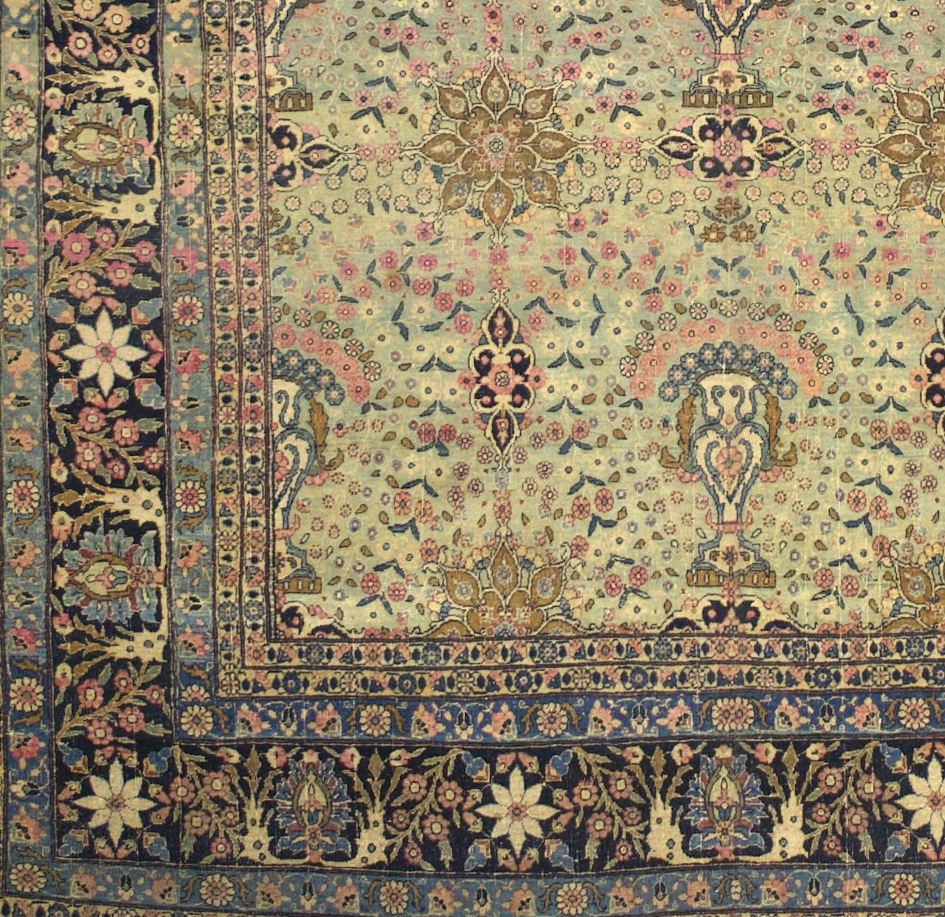 Antiker persischer Teheran-Teppich 6'7