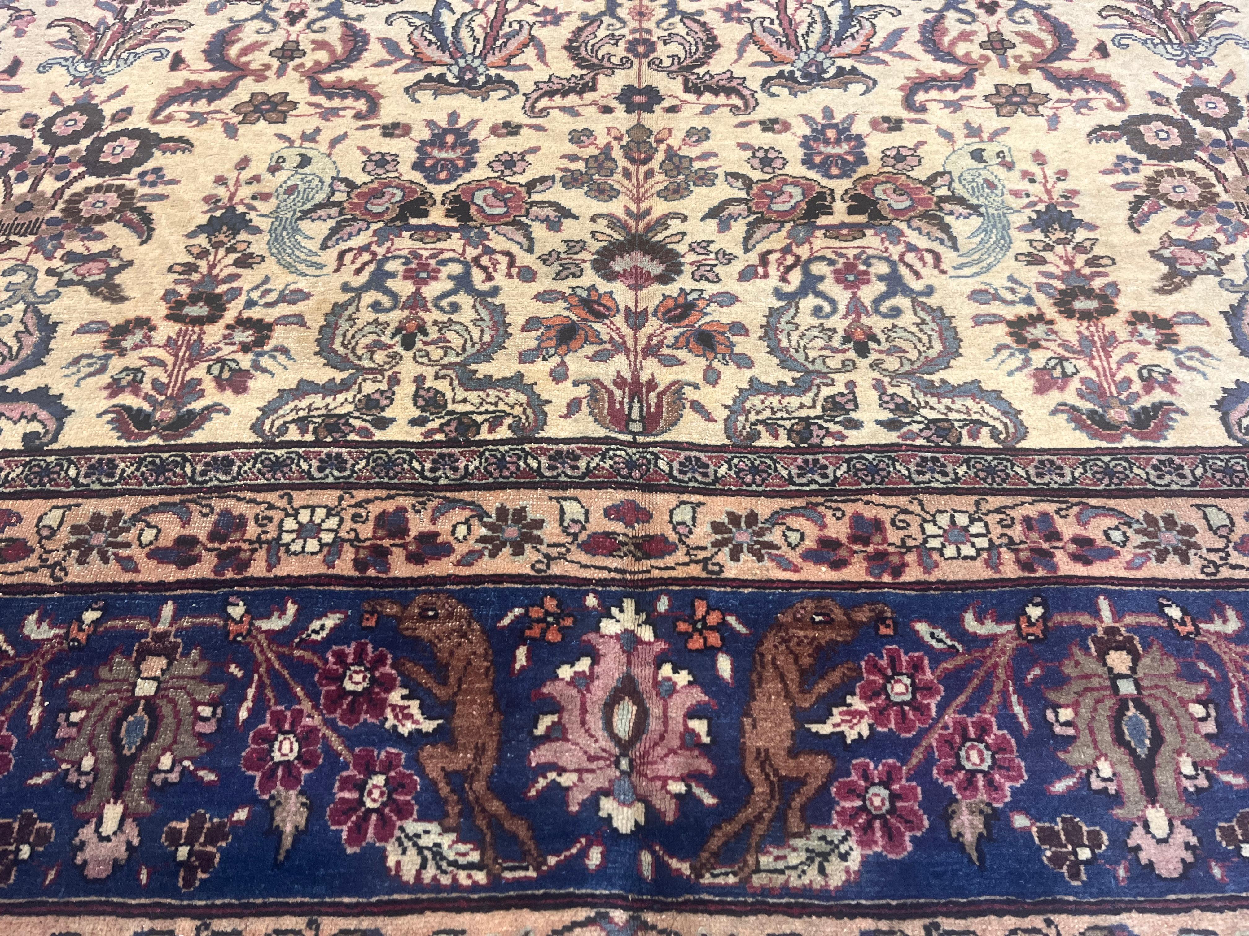 19th Century Antique Persian Tehran Rug 6’8
