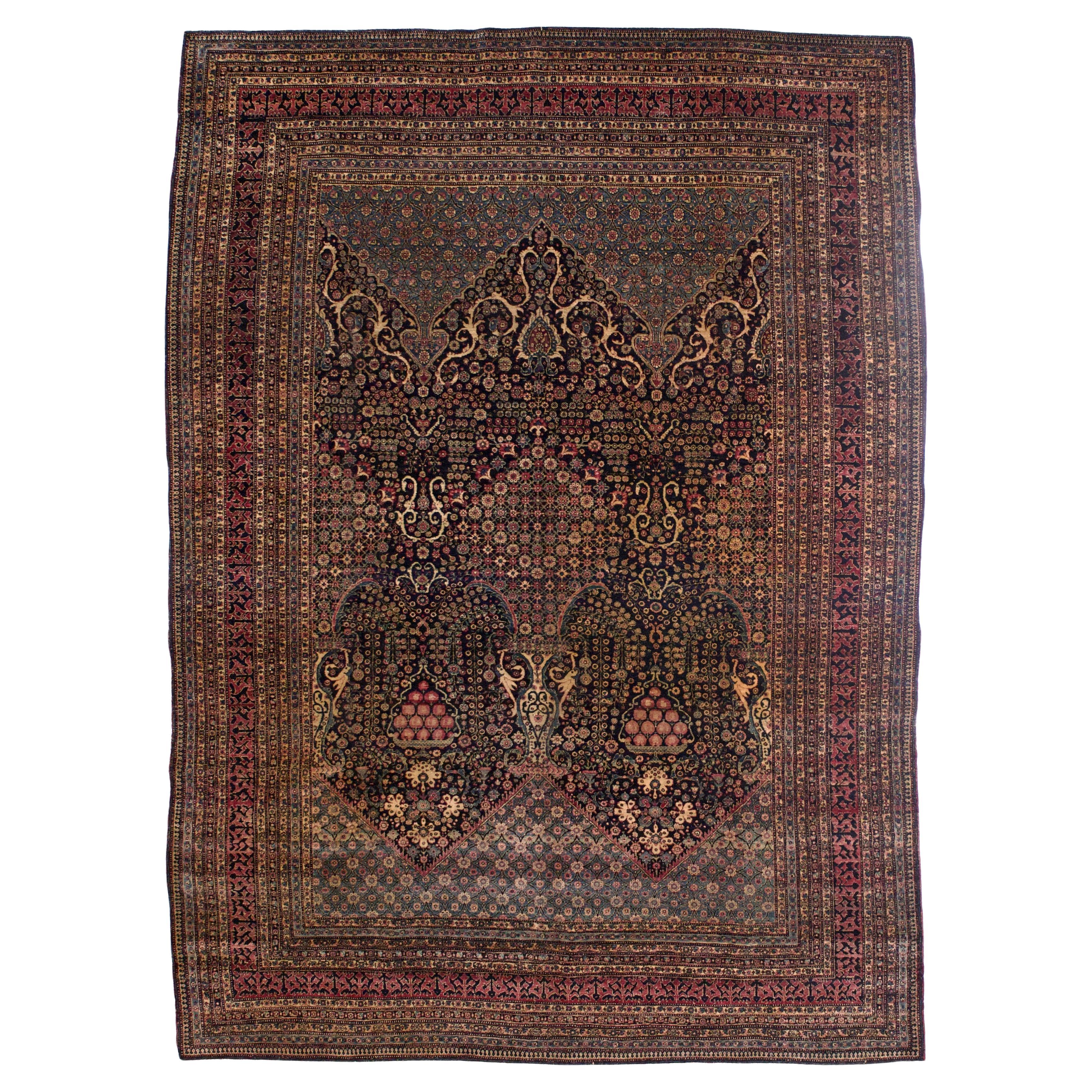Antique Persian Tehran Rug 7'4" x 10’0"