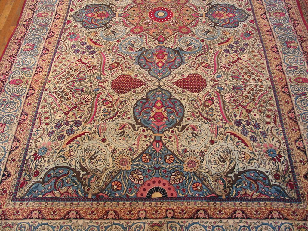 Wool Early 20th Century Persian Tehran Carpet ( 7'6