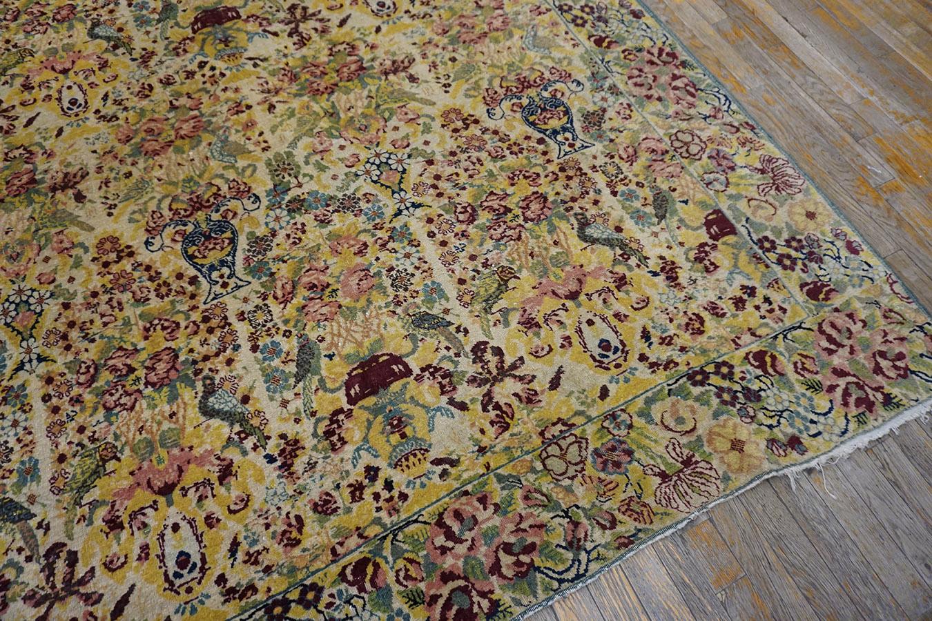 Wool 19th Century Persian Tehran Carpet ( 9'8