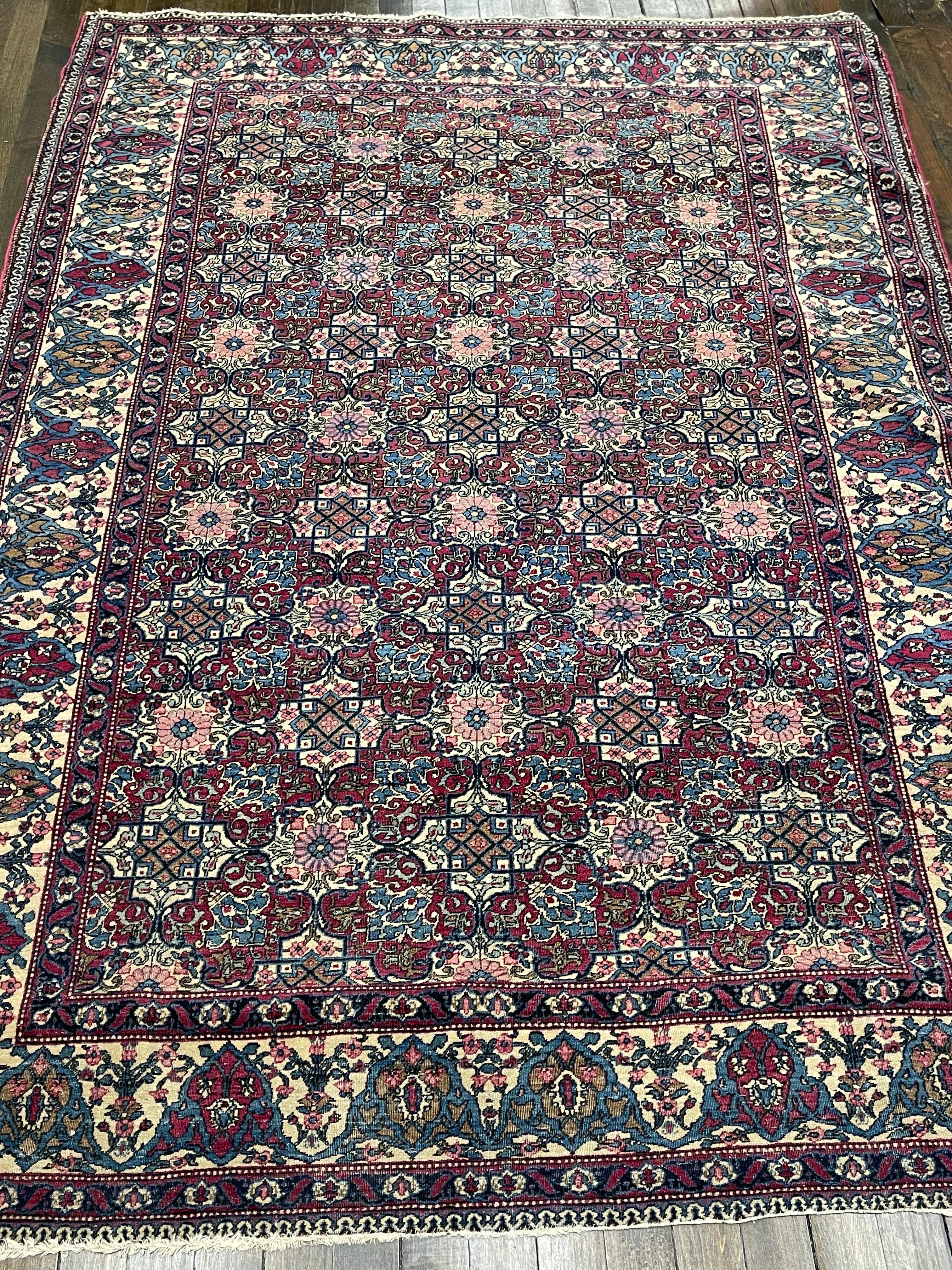 Extremely fine hand knotted, this rug is made in Tehran. The modern capital of Iran, the city of Tehran does not hold a long tradition of carpet weaving. However some of the finest hand made carpets were made in private houses by weaver/artists from