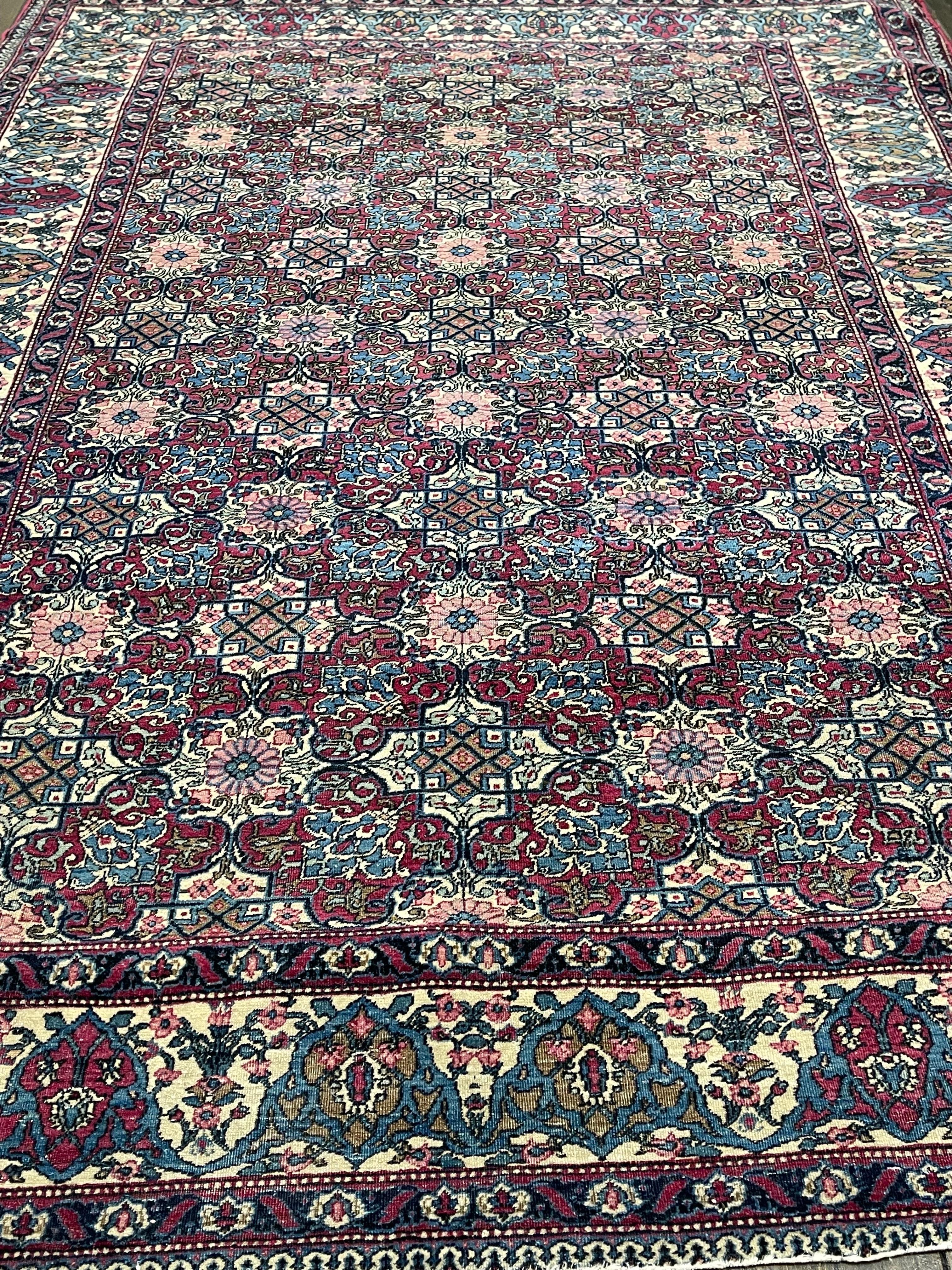 Hand-Knotted Antique Persian Tehran Rug, Circa 1900 For Sale