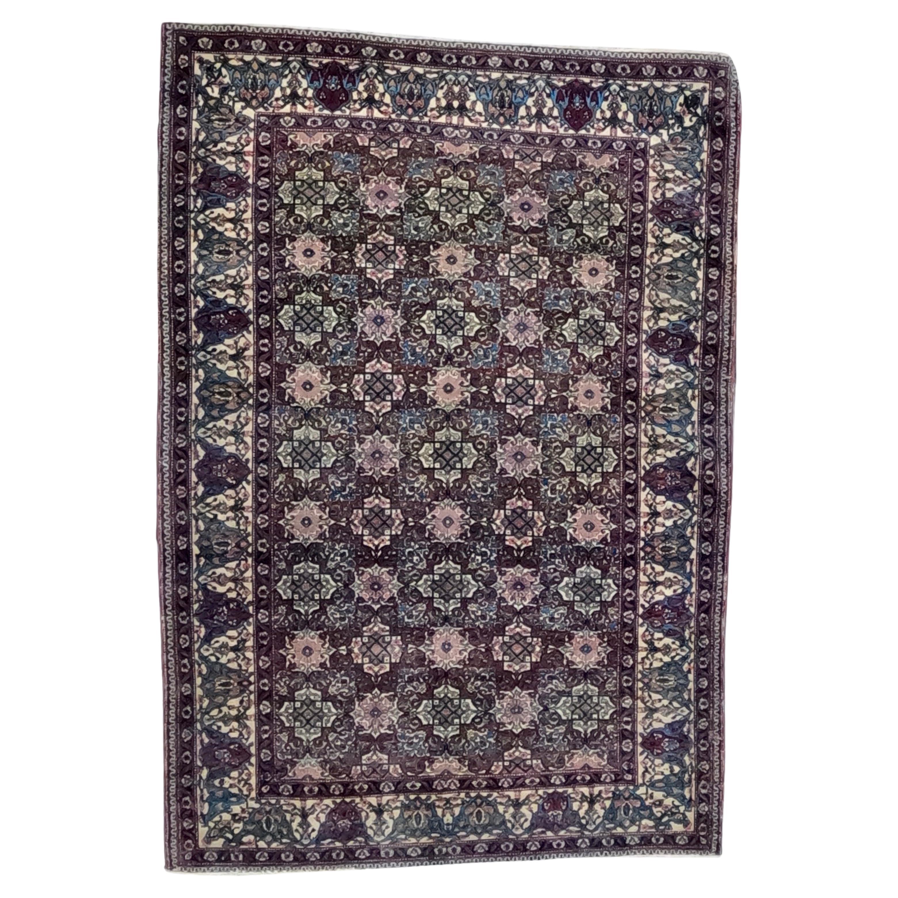 Antique Persian Tehran Rug, Circa 1900 For Sale