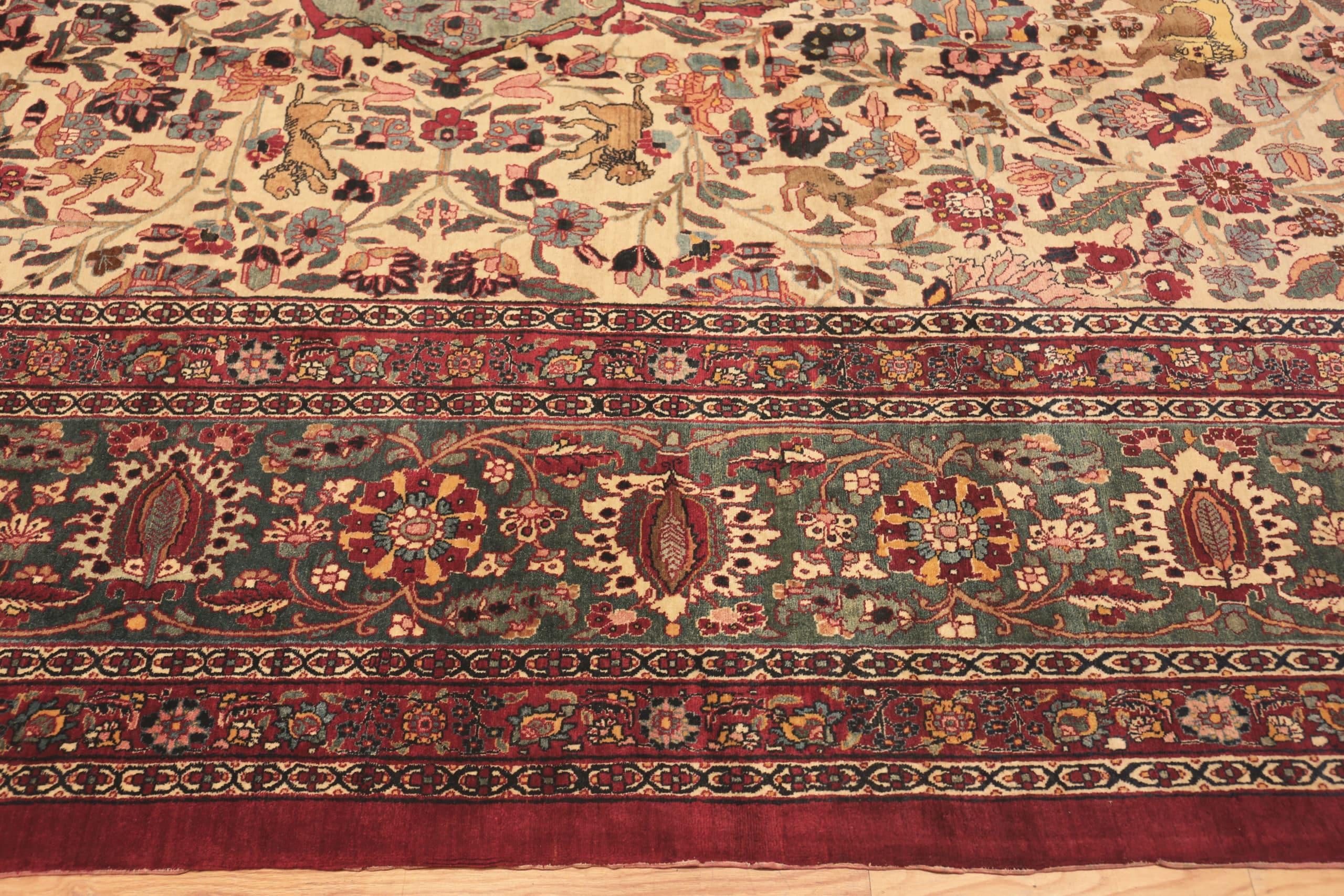 Tabriz Antique Persian Tehran Rug. Size: 12 ft 6 in x 19 ft 6 in