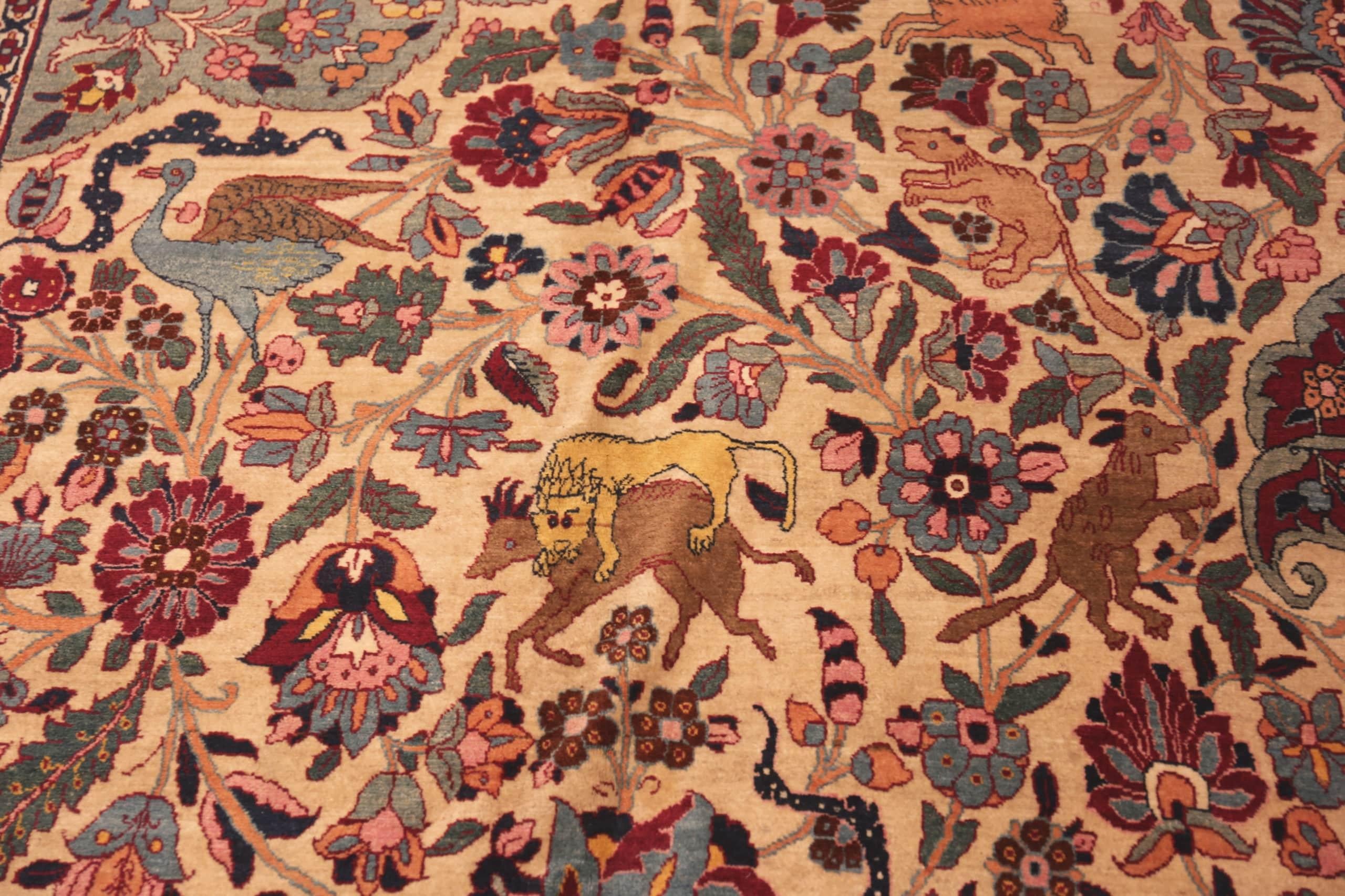 Hand-Knotted Antique Persian Tehran Rug. Size: 12 ft 6 in x 19 ft 6 in