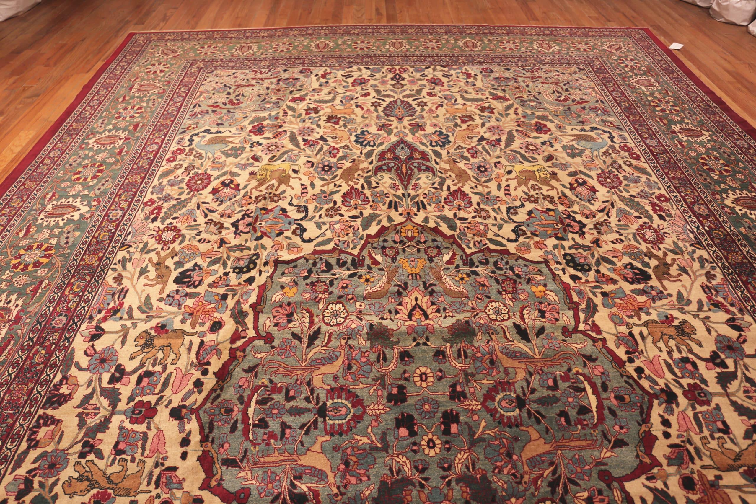 20th Century Antique Persian Tehran Rug. Size: 12 ft 6 in x 19 ft 6 in