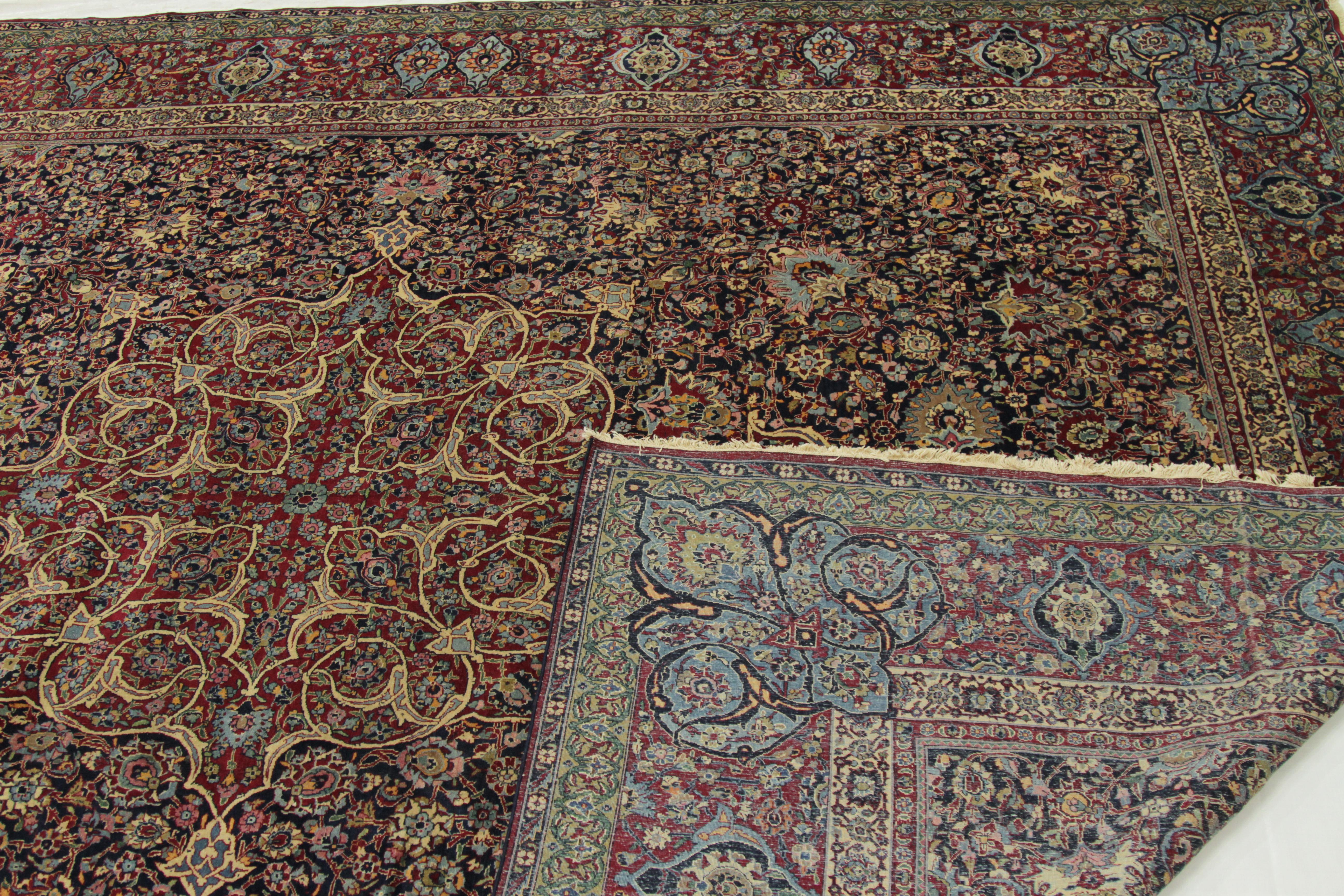 Early 20th Century Antique Persian Tehran Rug with Grand Medallion and Floral Patterns, circa 1920s For Sale