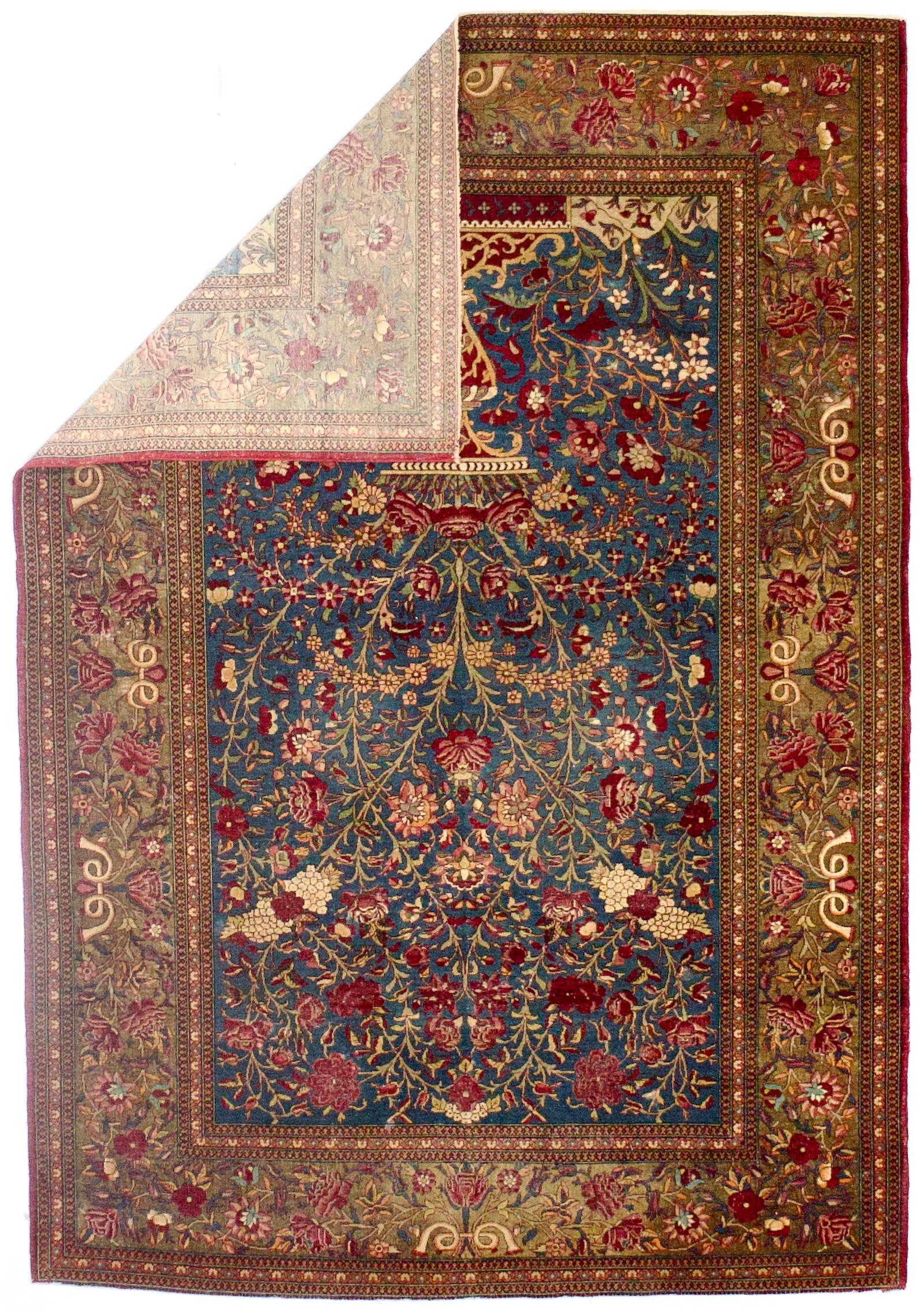Antique Persian Tehran Vase Design Rug 4'8