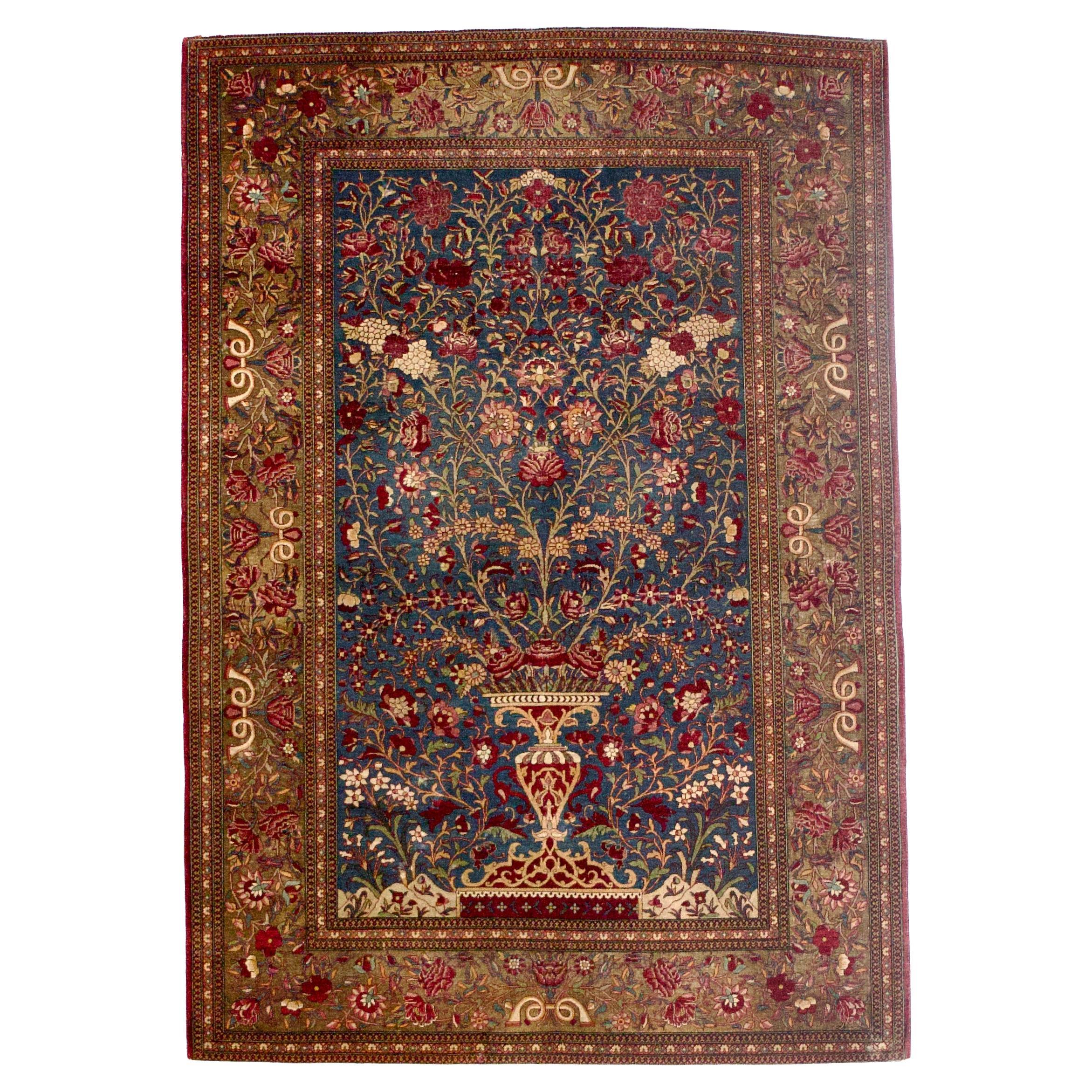 Antique Persian Tehran Vase Design Rug 4'8" x 6’9" For Sale