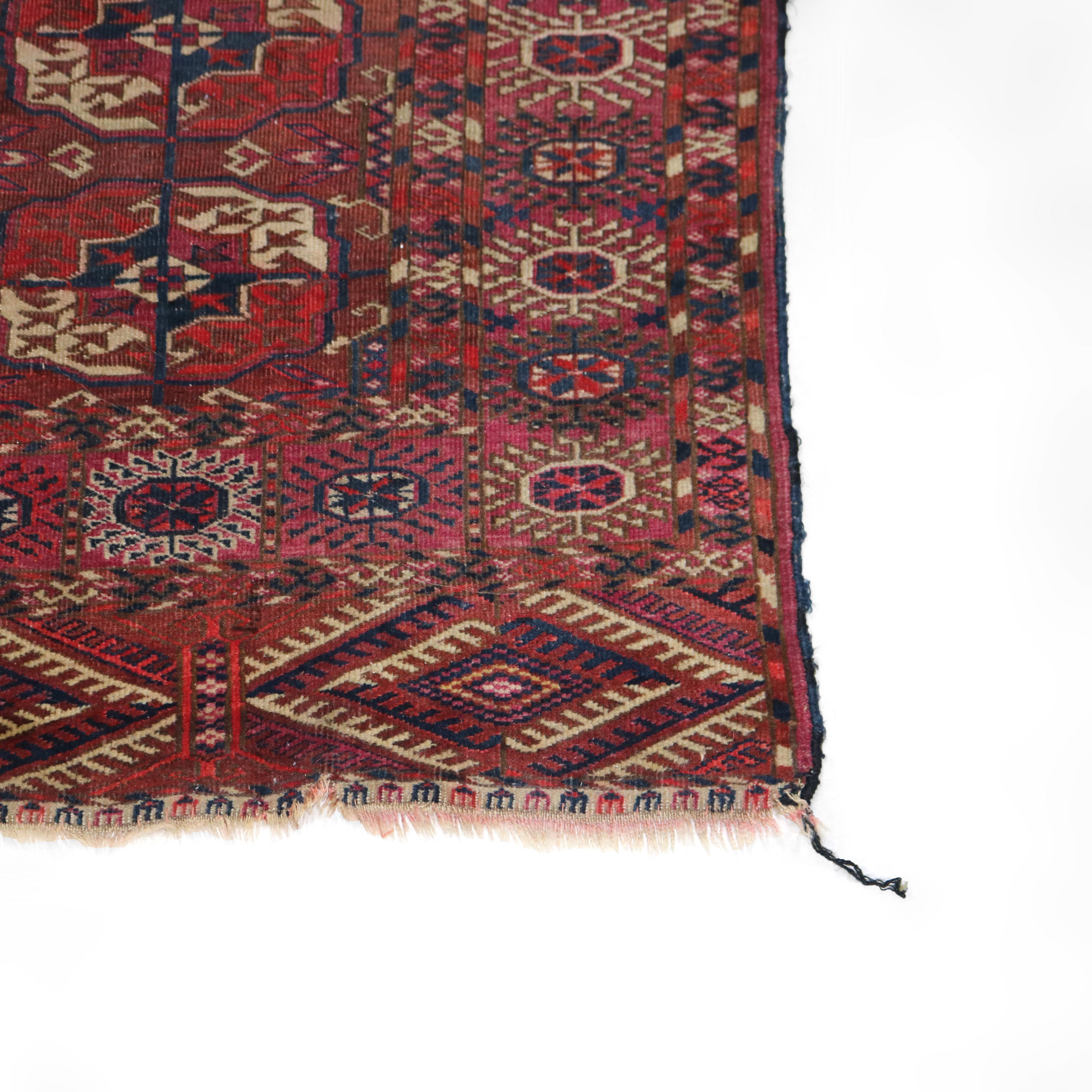 Antiker Persischer Tekke Bokara Handgewebter Wollteppich C1920 (Asiatisch) im Angebot