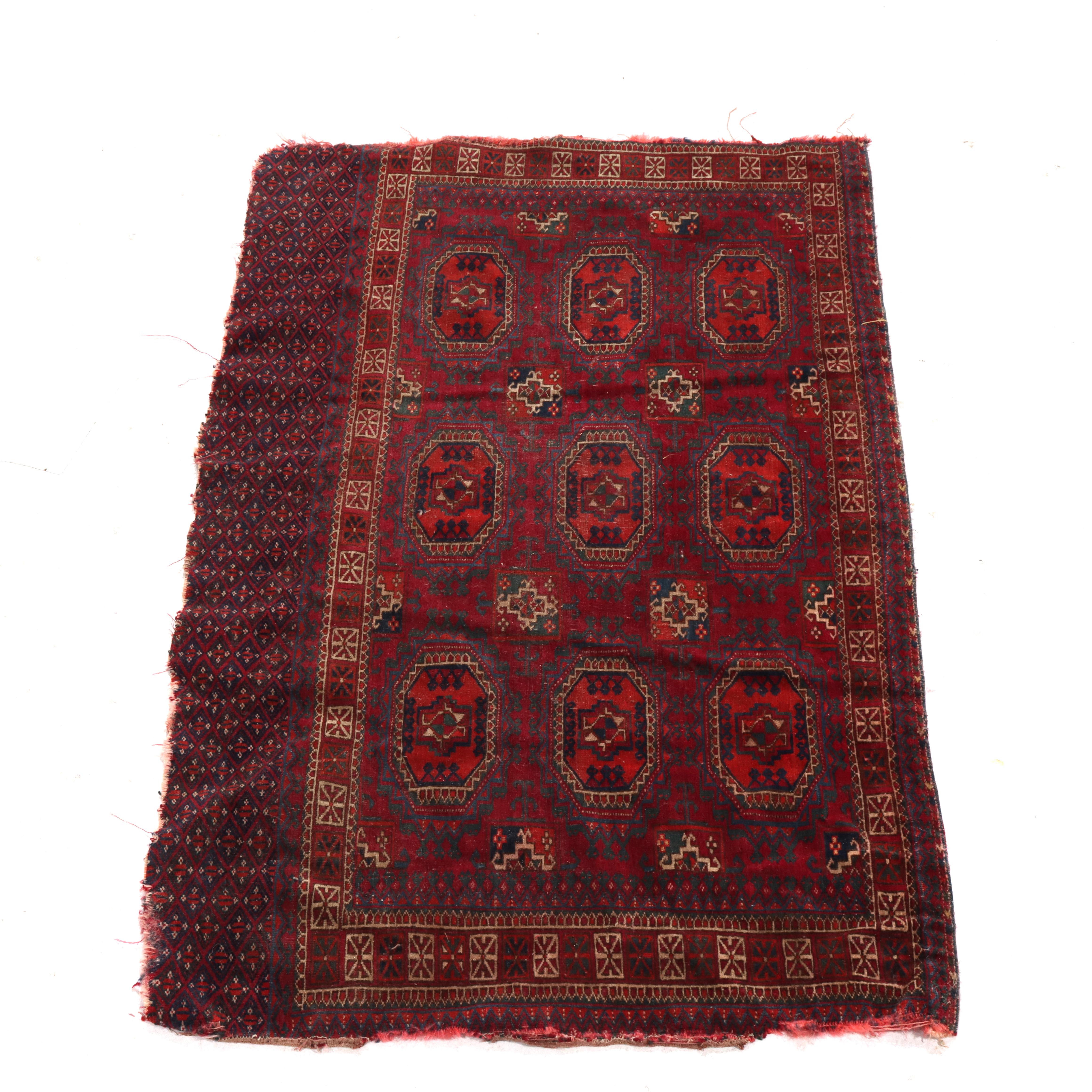 Antiker persischer Tekke Wollteppich C1930 im Angebot 1