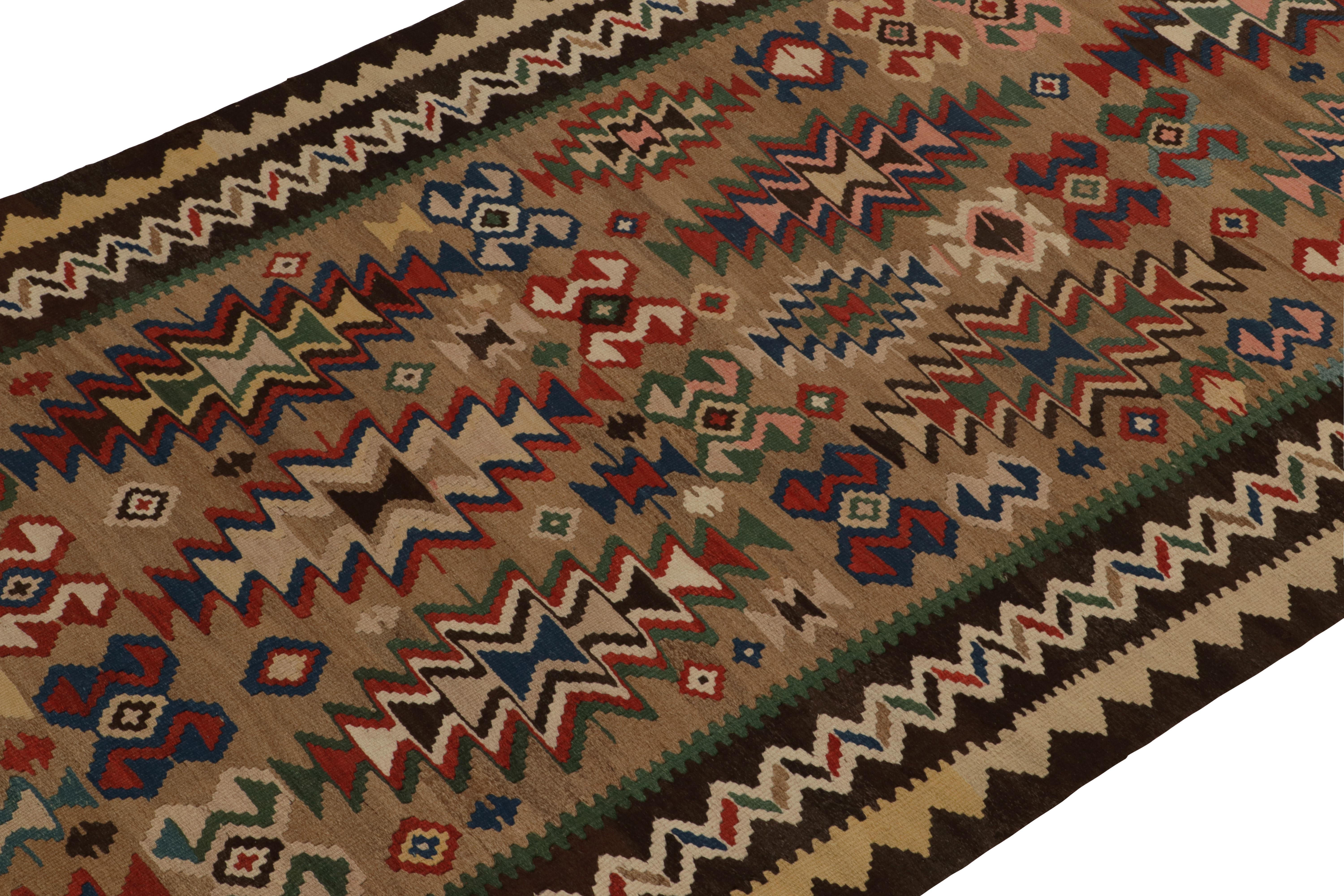 Hand-Knotted Antique Persian Kilim rug in Beige-Multicolor Tribal patterns by Rug & Kilim For Sale