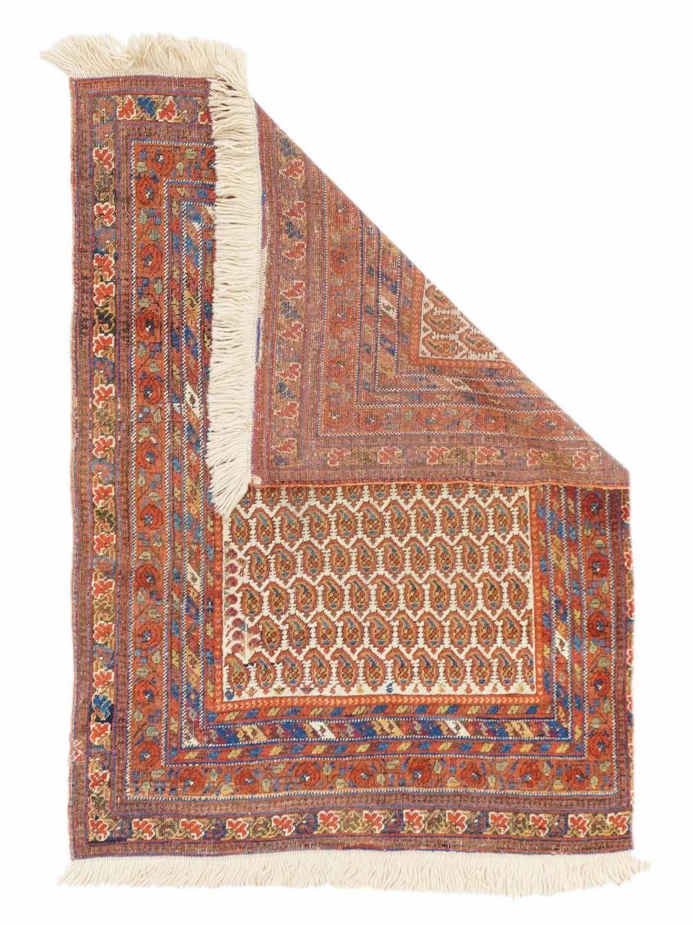 Antiker persischer Stammes-Afshar-Teppich 3'2'' x 4'2''.