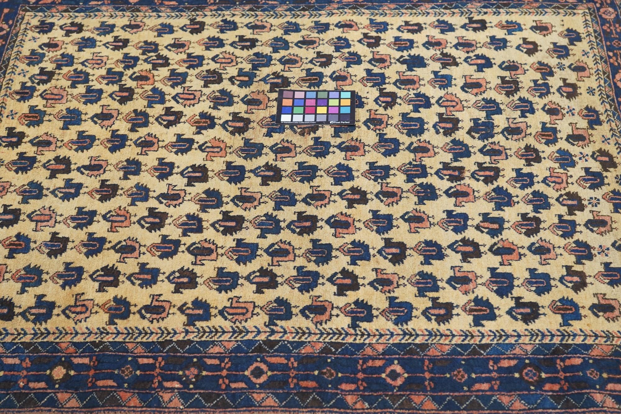 Antique Persian Tribal Afshar Rug 3'9'' x 4'8'' For Sale 4