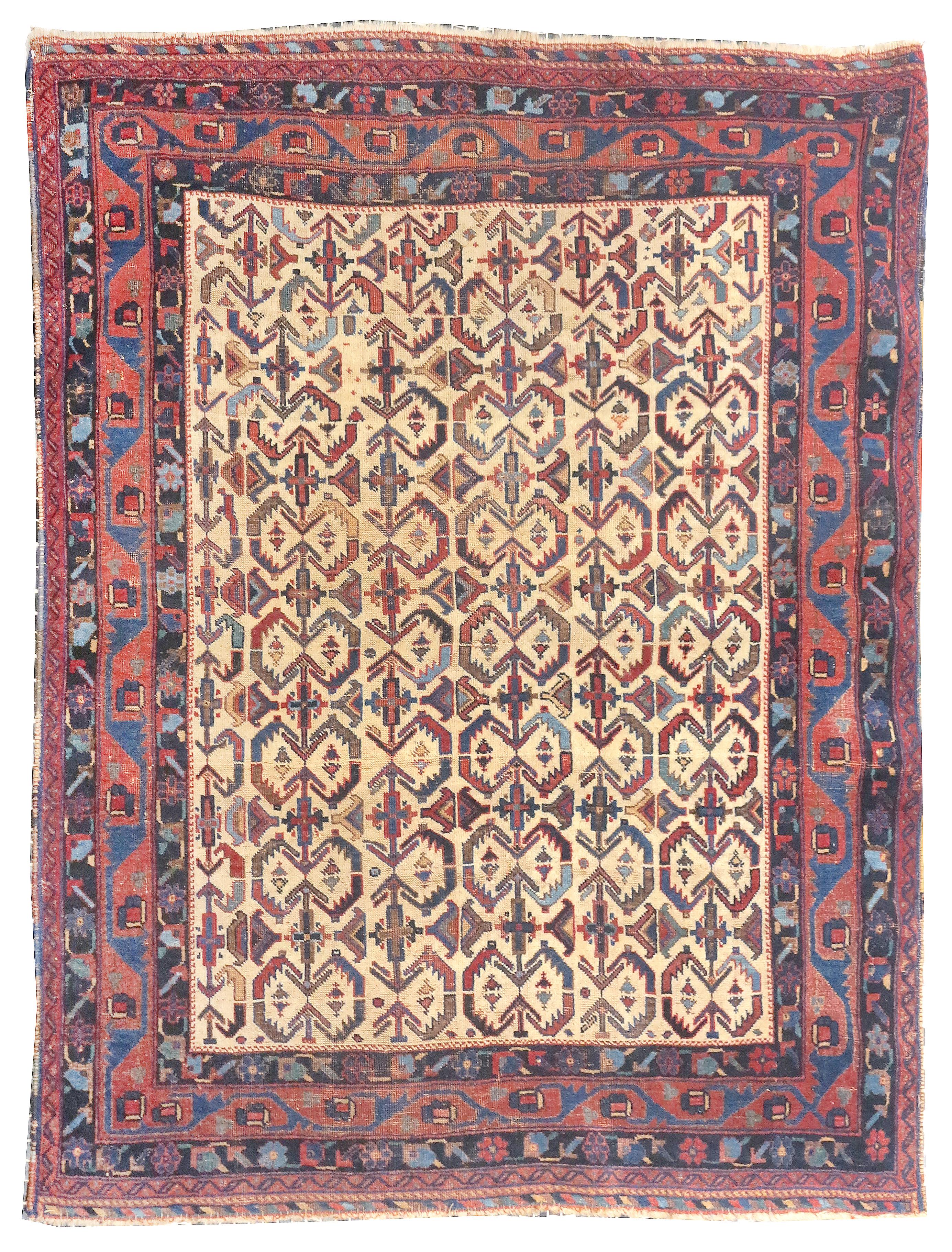 Antique Persian Tribal Afshar Rug In Excellent Condition For Sale In New York, NY