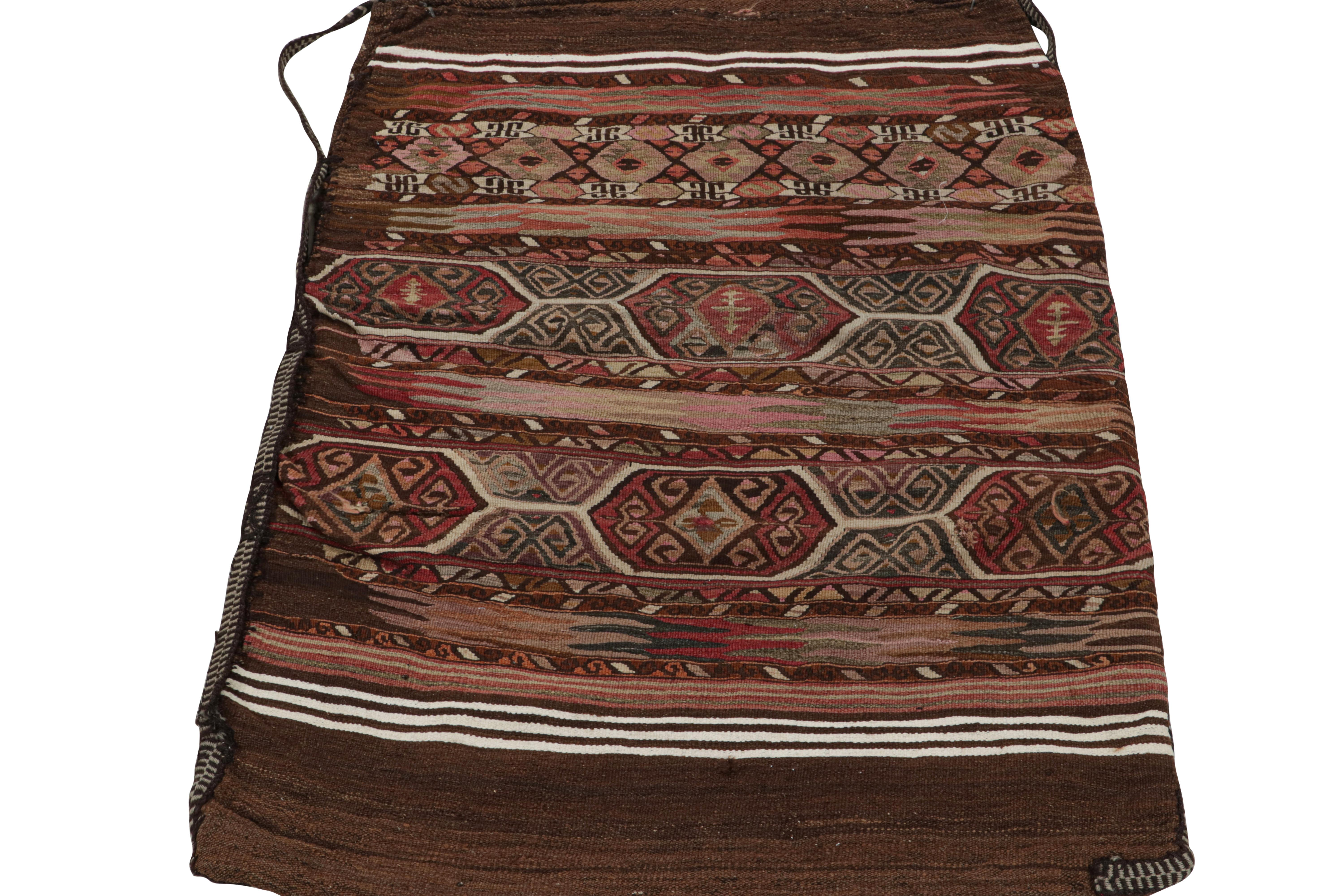 Hand-Woven Antique Persian Tribal bag and Textile with Geometric Patterns, from Rug & Kilim For Sale
