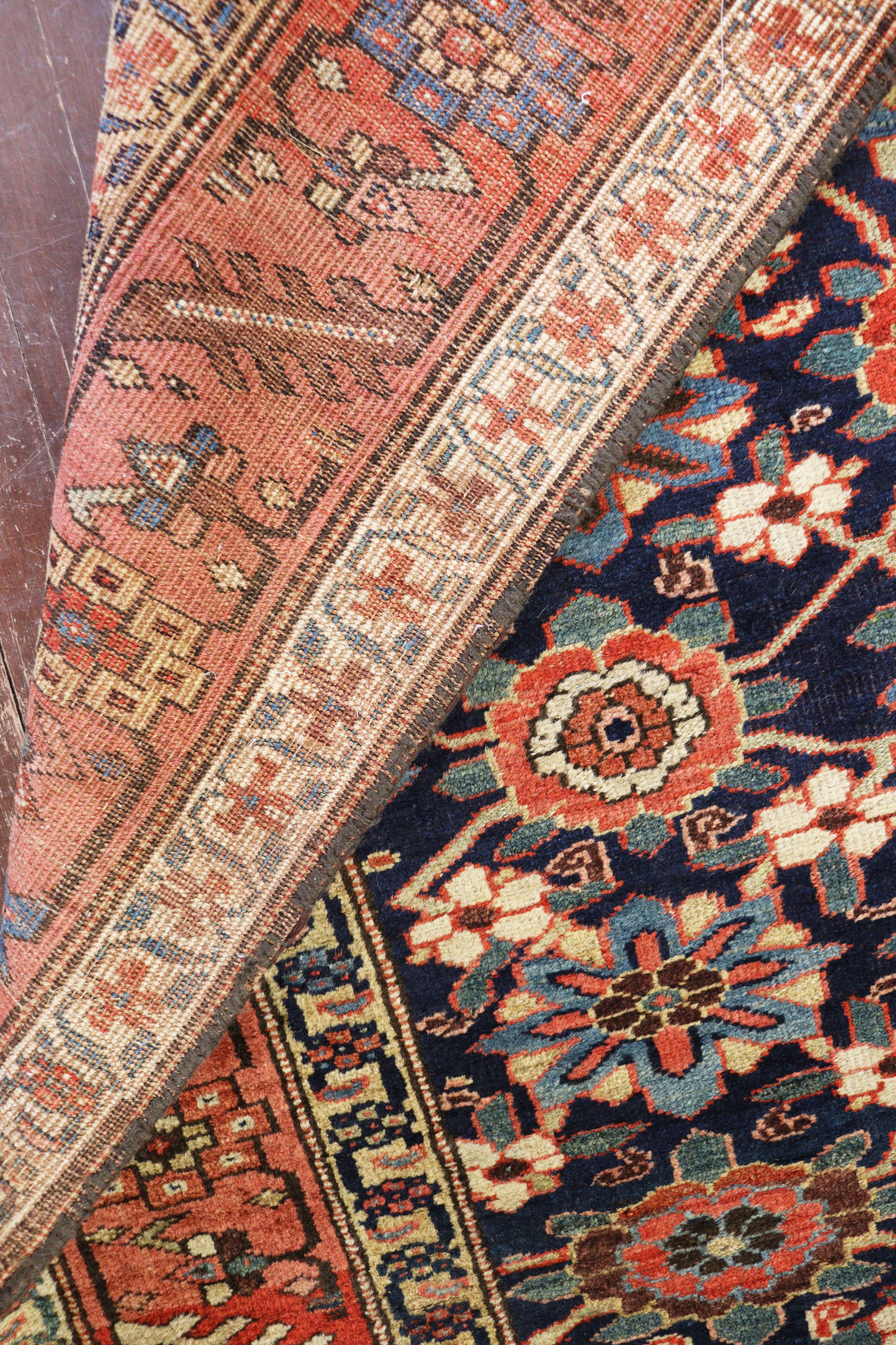 Antique Persian Tribal Bijar Halwai Gallery Carpet For Sale 4