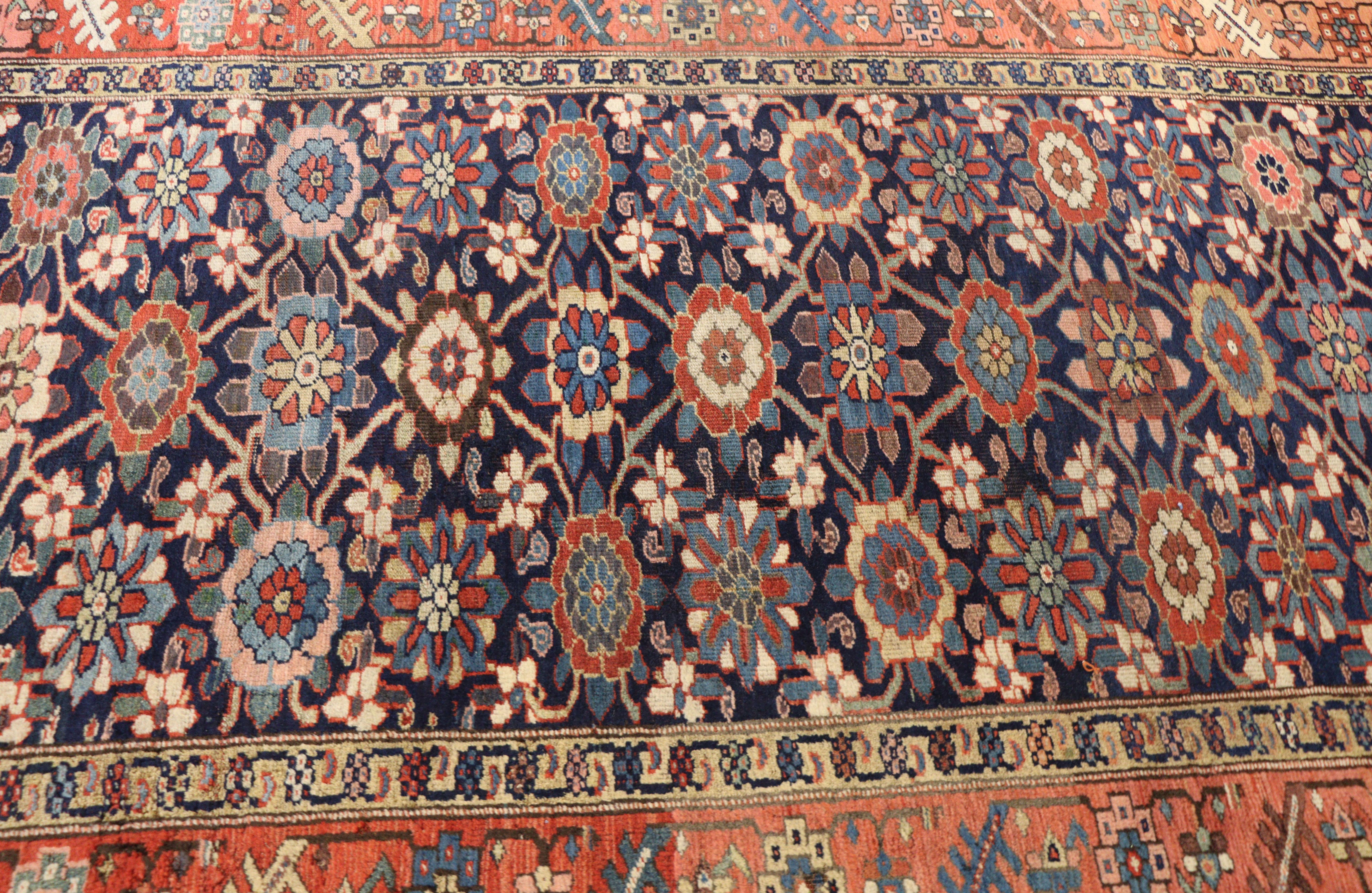 Wool Antique Persian Tribal Bijar Halwai Gallery Carpet For Sale