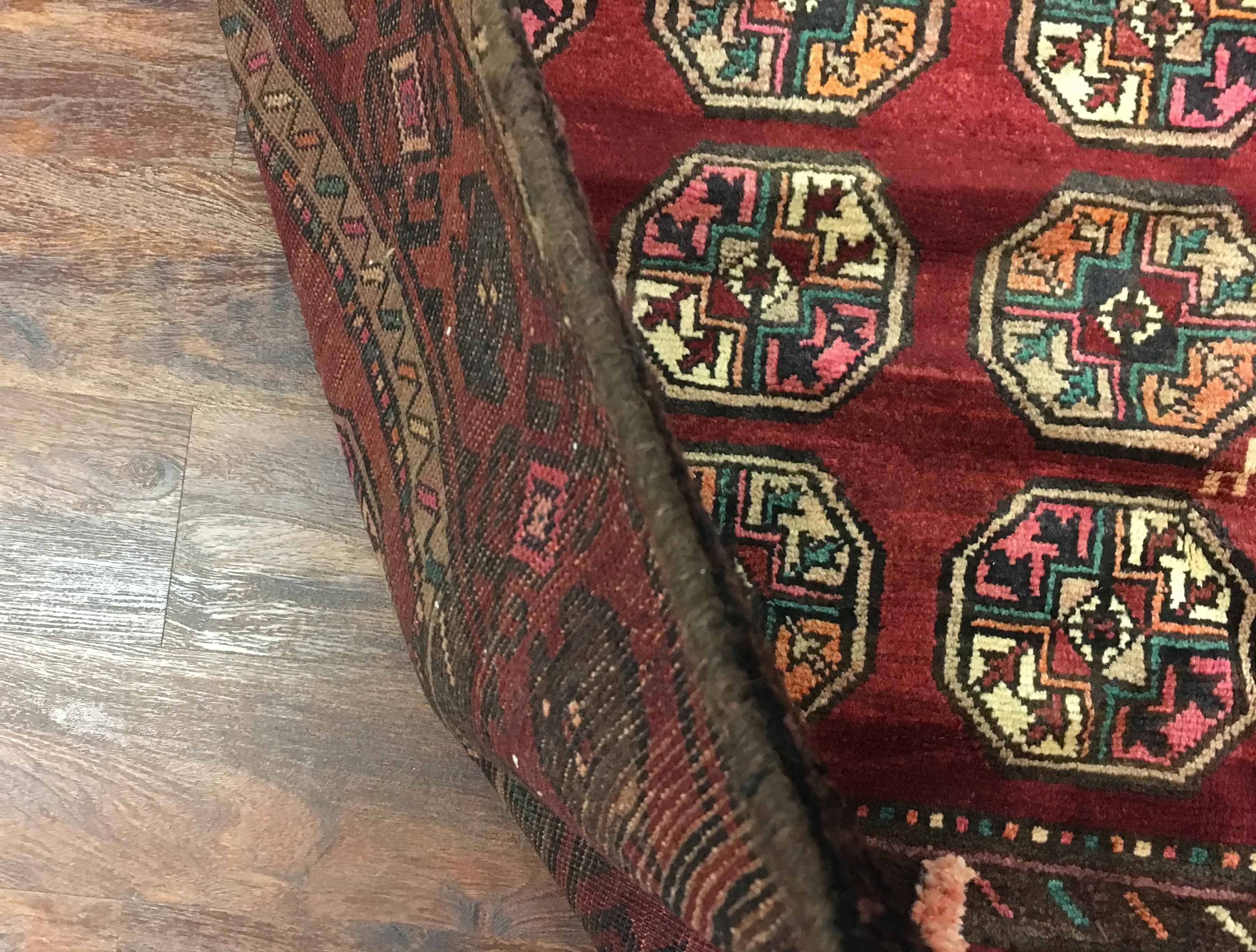 Antique Persian Tribal Bukhara Rug, Dated 1909 For Sale 2