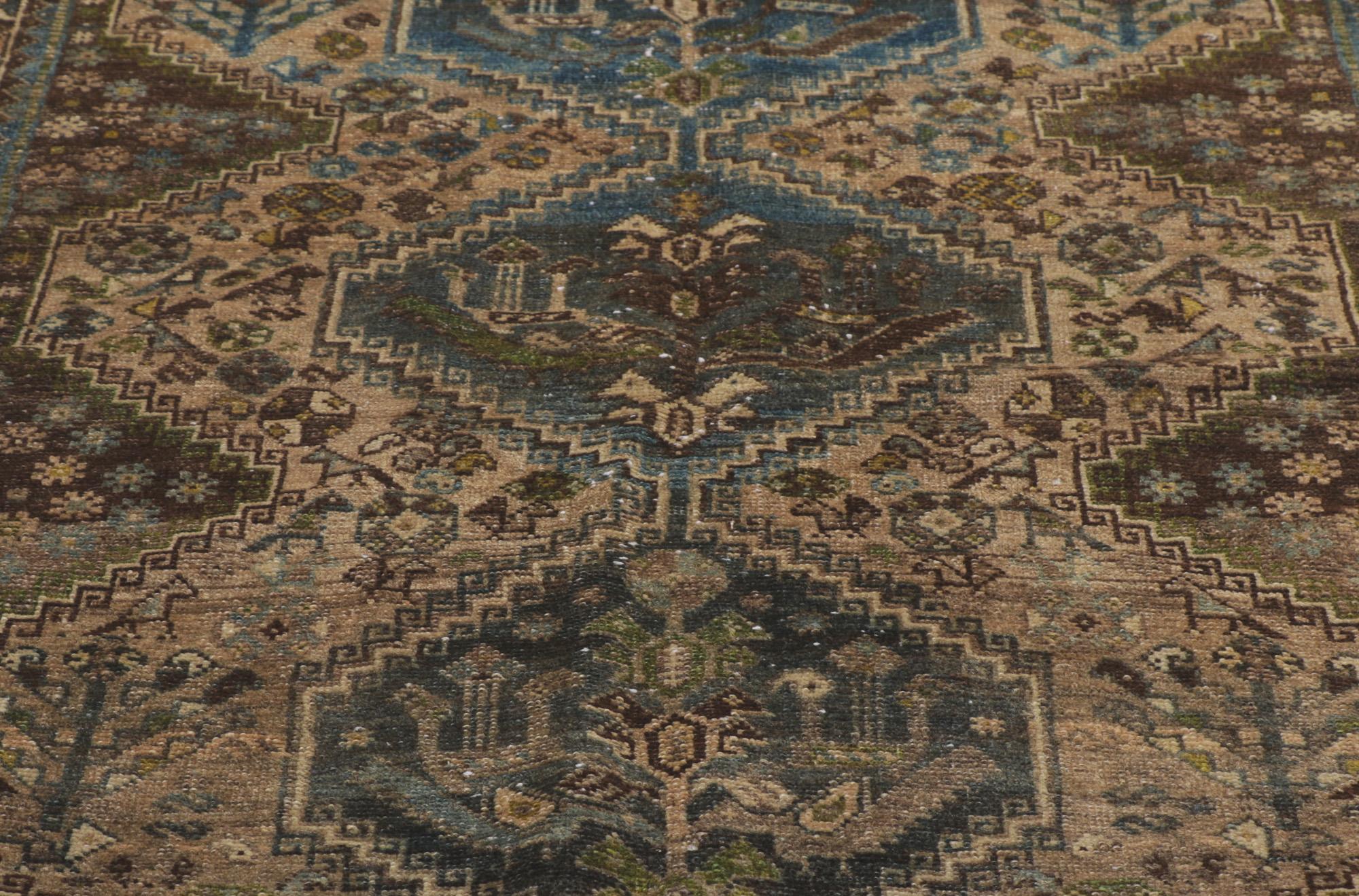 20th Century Antique Persian Tribal Hamadan Rug, Dark & Moody Meets Masculine Appeal For Sale