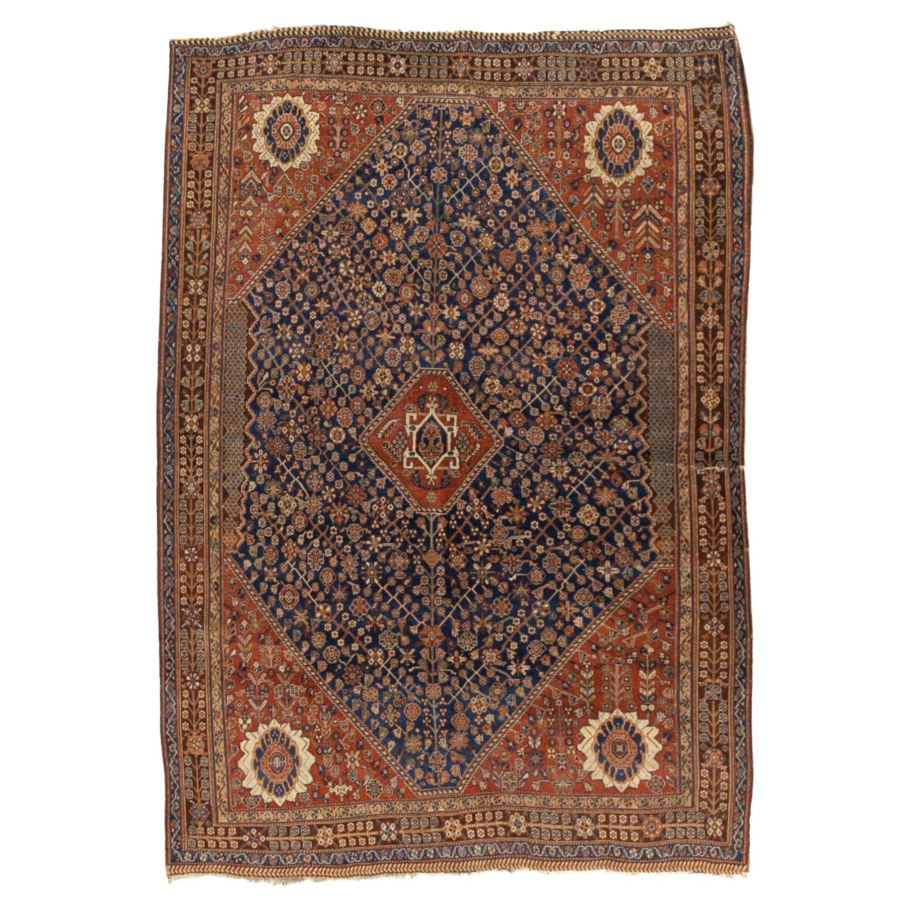 Alfombra Persa Tribal Khamseh Antigua 4'10" x 7'4