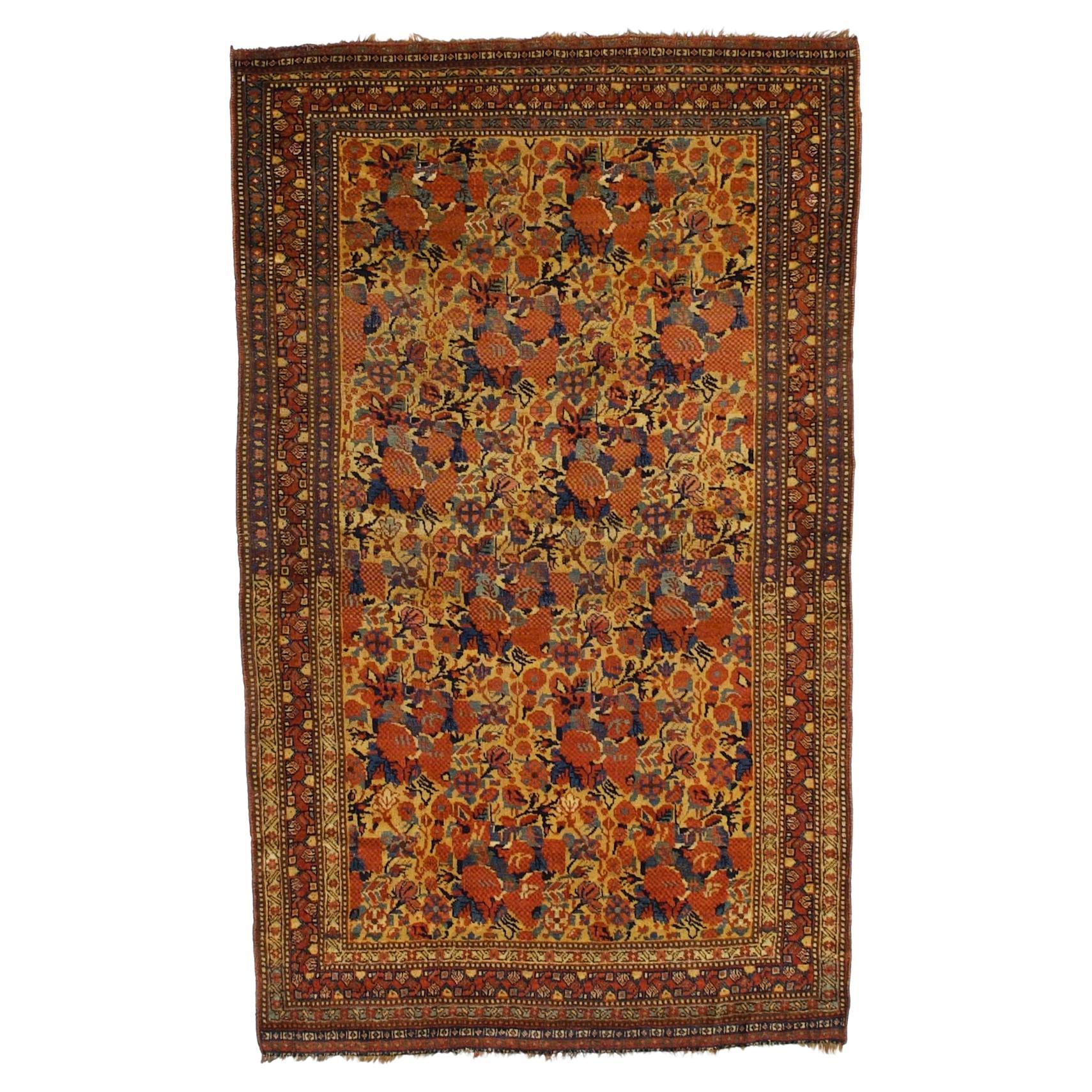 Alfombra Persa Tribal Khamseh 4'4" x 7'0" Antigua en venta