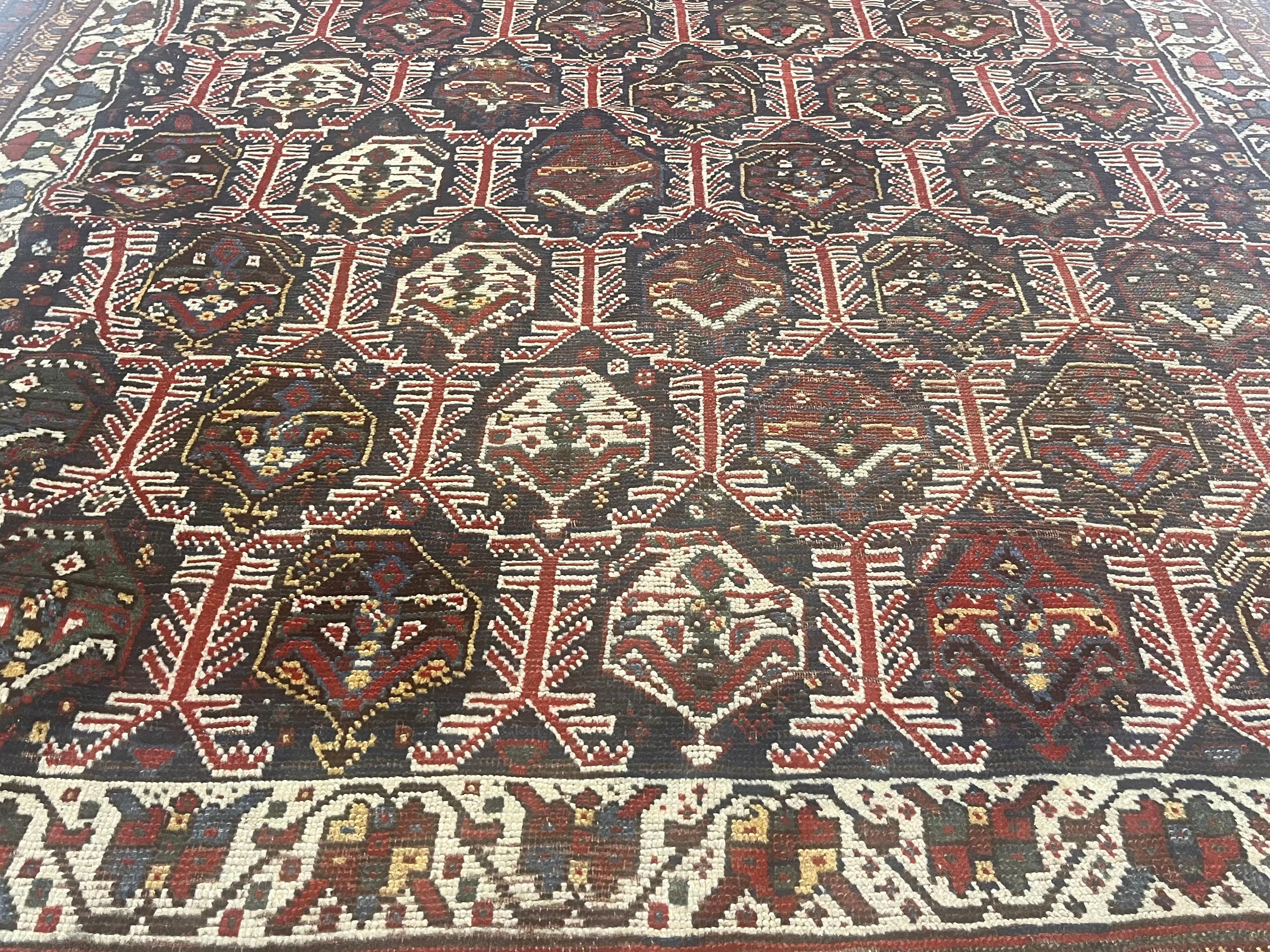 Alfombra Persa Tribal Khamseh Antigua 5'2