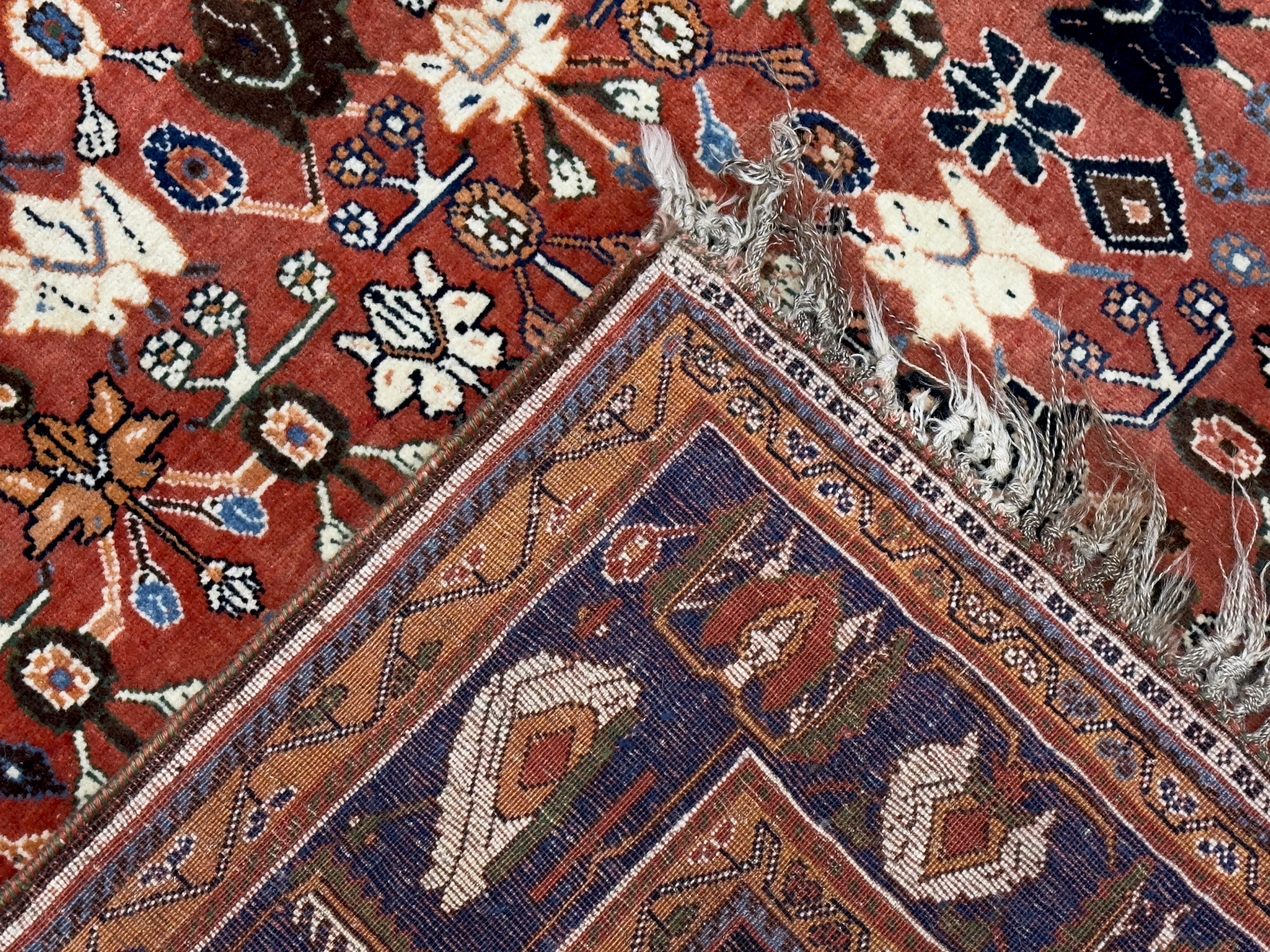 Perse Antique Tapis persan tribal Khamseh 5'2