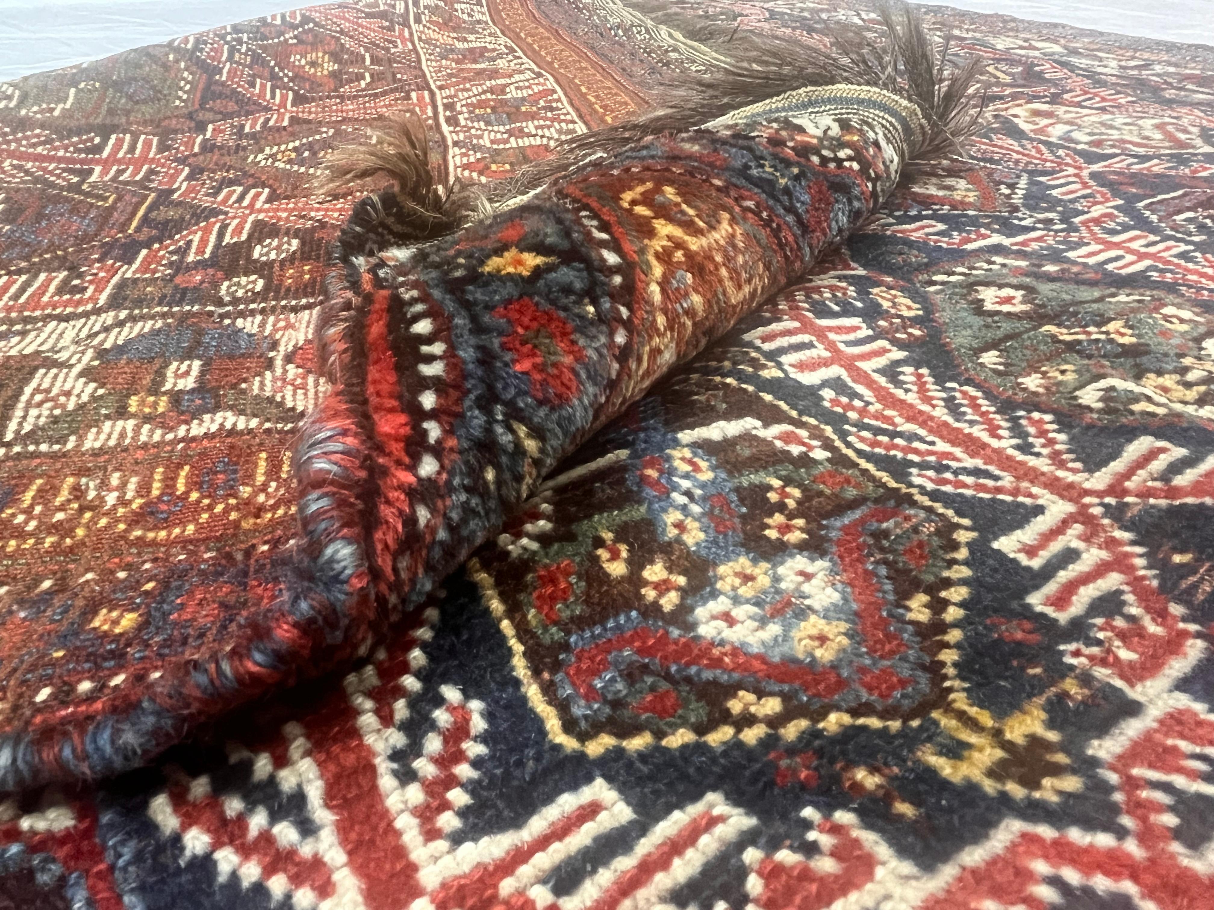 Alfombra Persa Tribal Khamseh Antigua 5'2